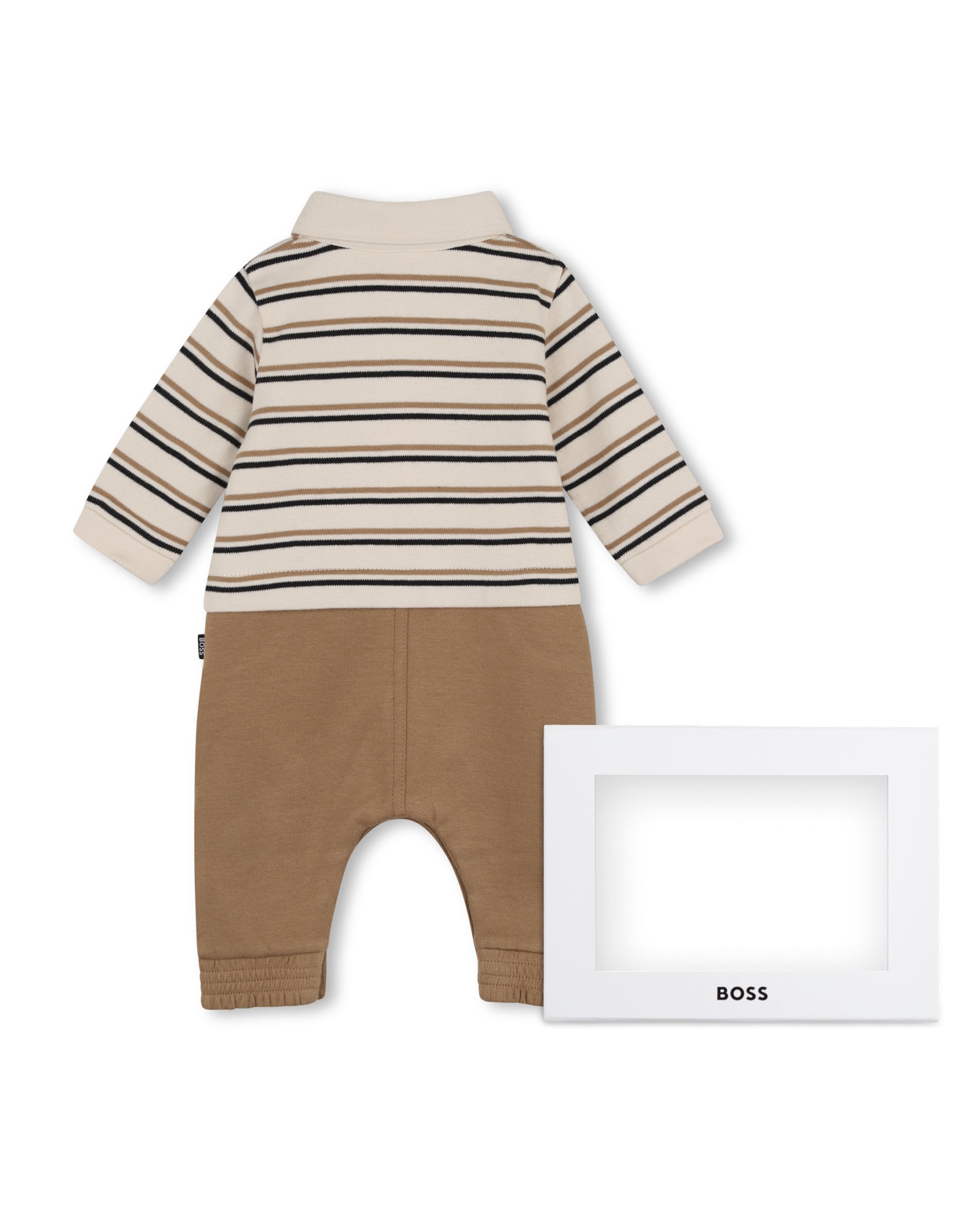 Peto de bebé niño con rayas - BOSS Kidswear - Crudo Crudo-3