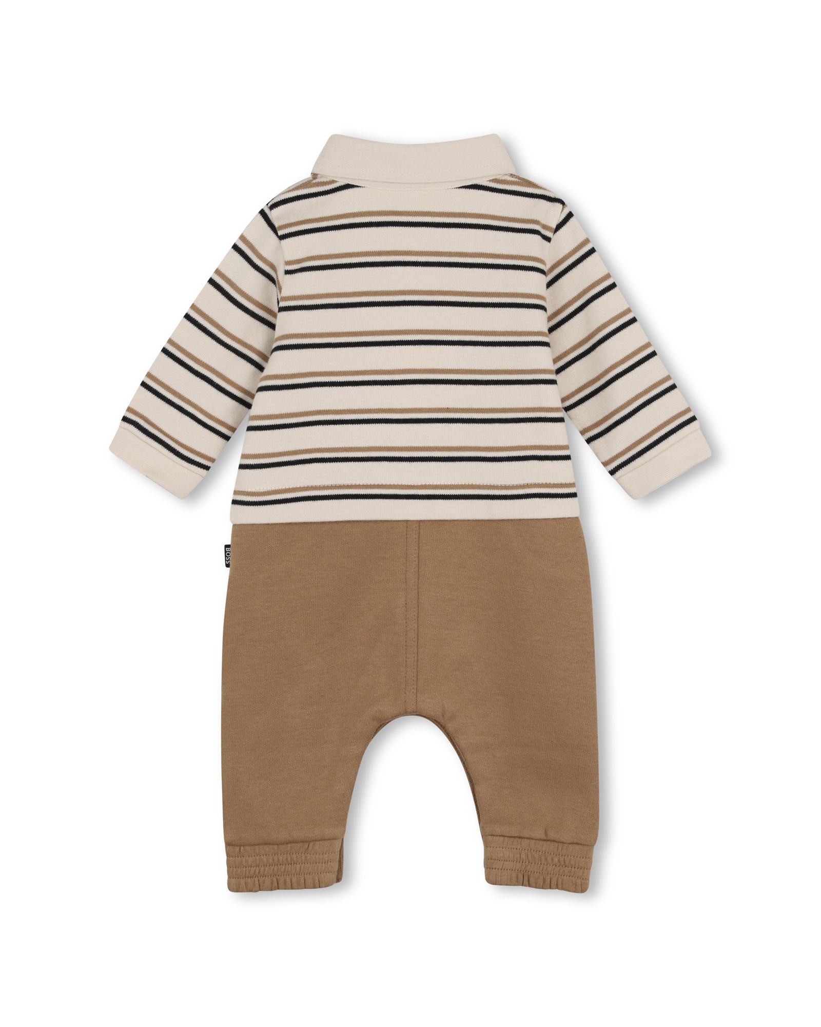 Peto de bebé niño con rayas - BOSS Kidswear - Crudo Crudo-4