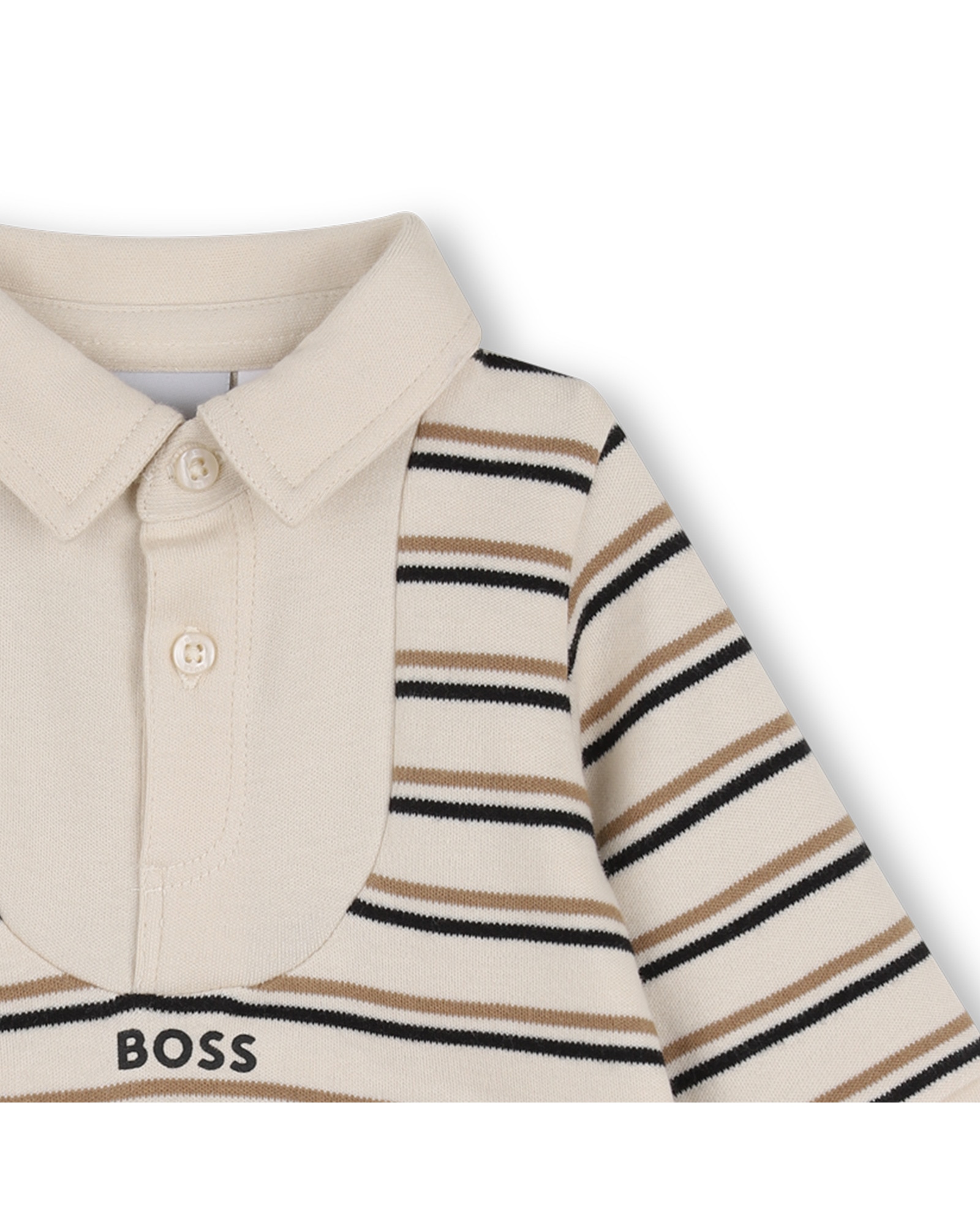 Peto de bebé niño con rayas - BOSS Kidswear - Crudo Crudo-5