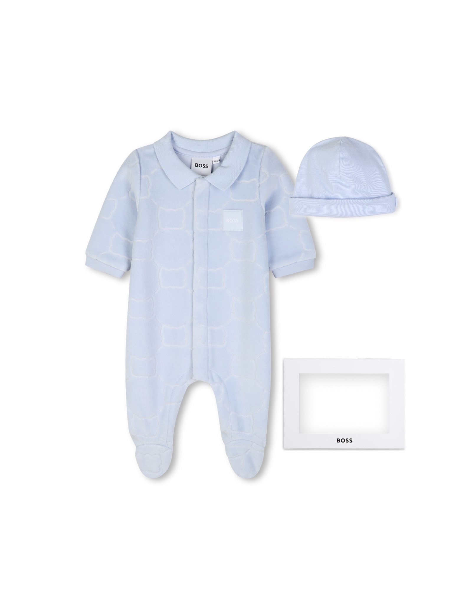 Imagen 0 de Pijama completo de bebé niño de manga larga con estampado grande Crudo