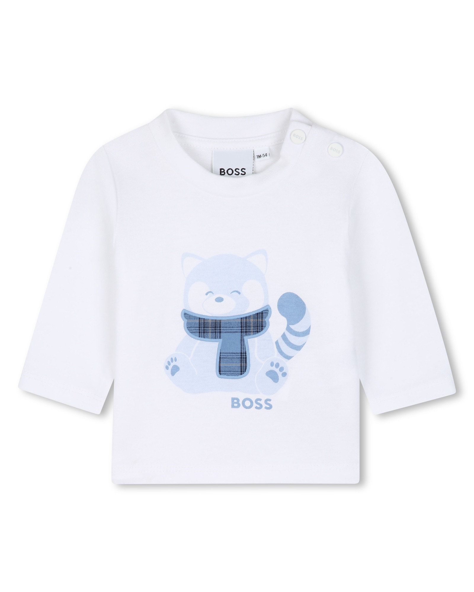 Imagen 1 de Camiseta de bebé niño de manga larga con estampado grande Blanco