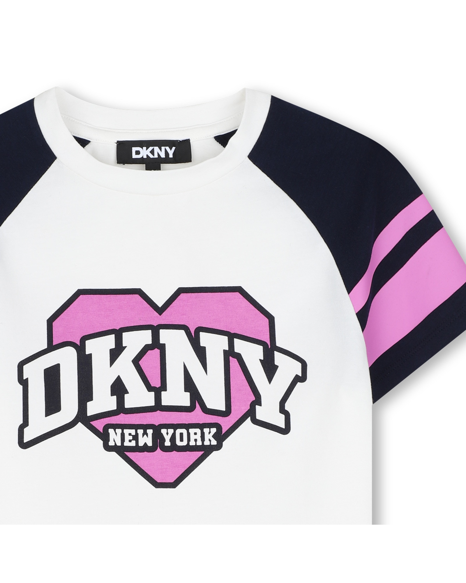 Camiseta de niña de manga corta con estampado grande - DKNY - Blanco Blanco-2