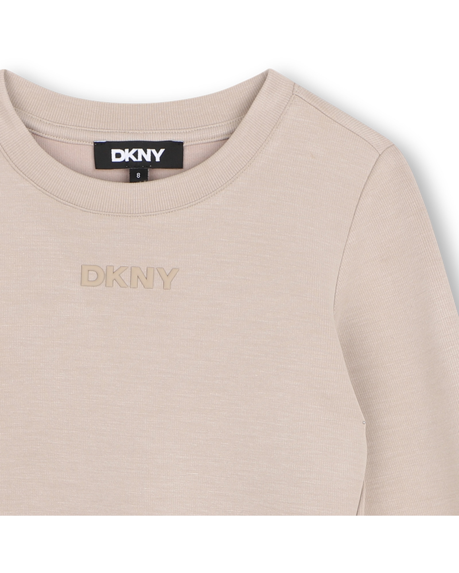 Camiseta de niña de manga larga liso - DKNY - Beige Beige-2