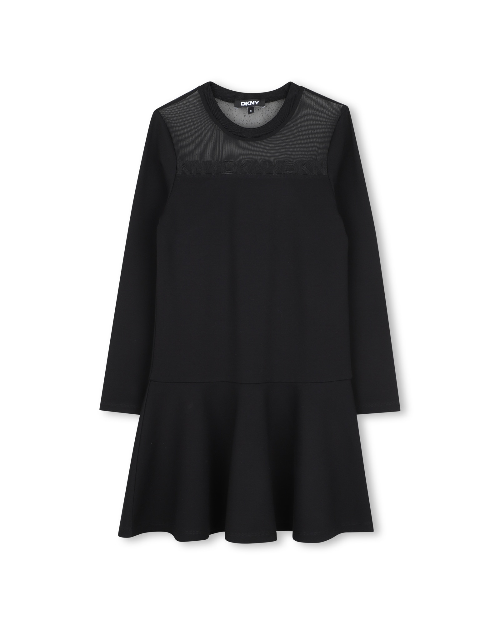 Imagen 0 de Vestido de niña de manga corta con fantasía Negro
