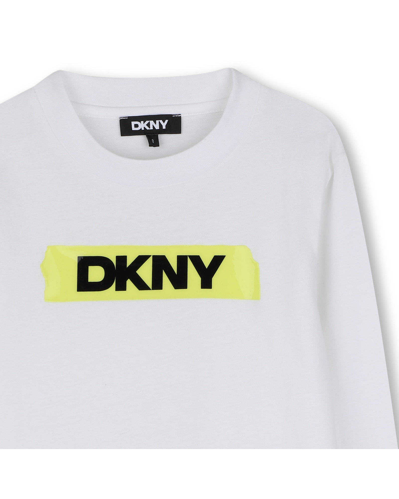 Camiseta de niño de manga larga con estampado grande - DKNY - Blanco Blanco-2
