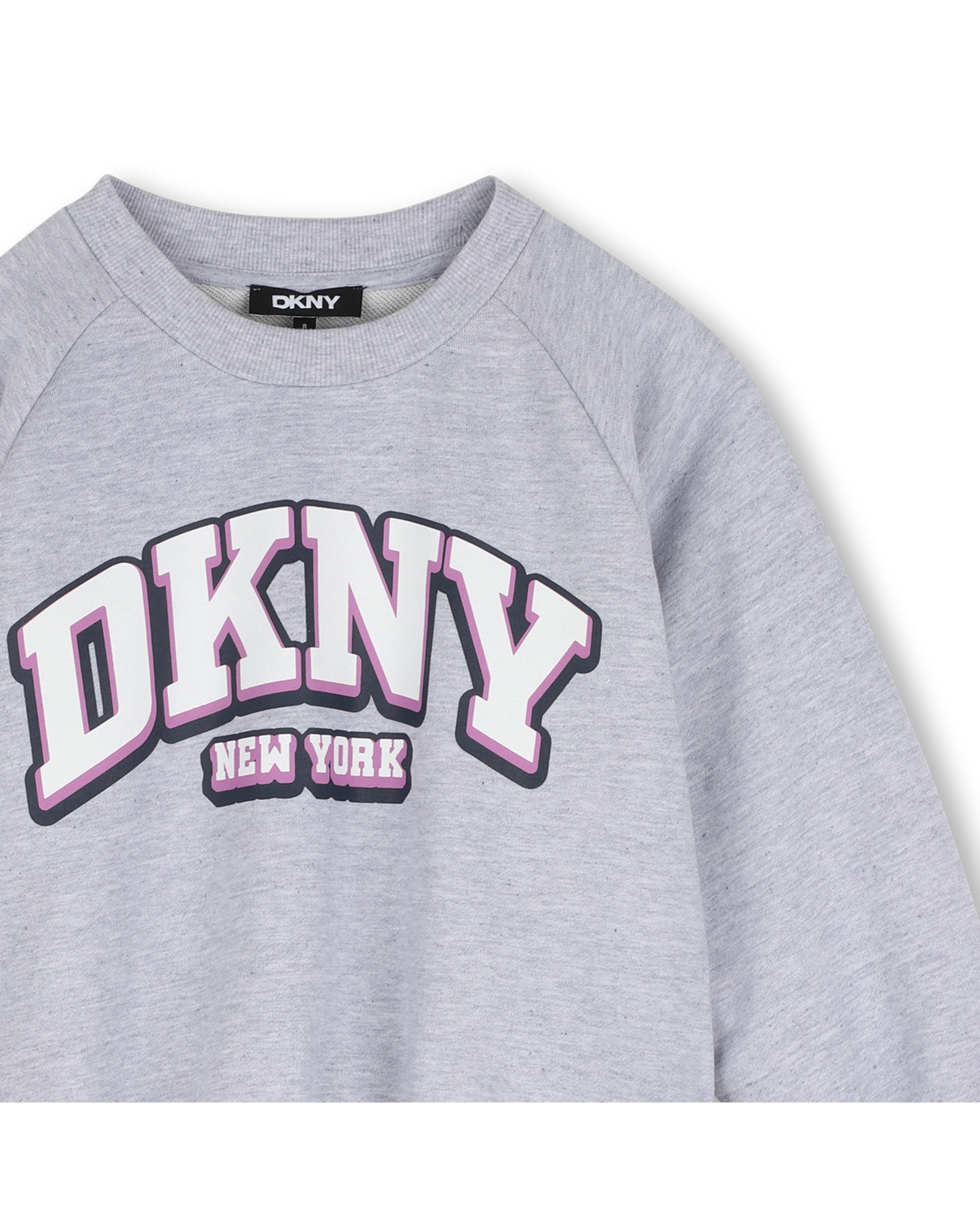 Sudadera con capucha de niña con estampado grande - DKNY - Gris claro Gris claro-2