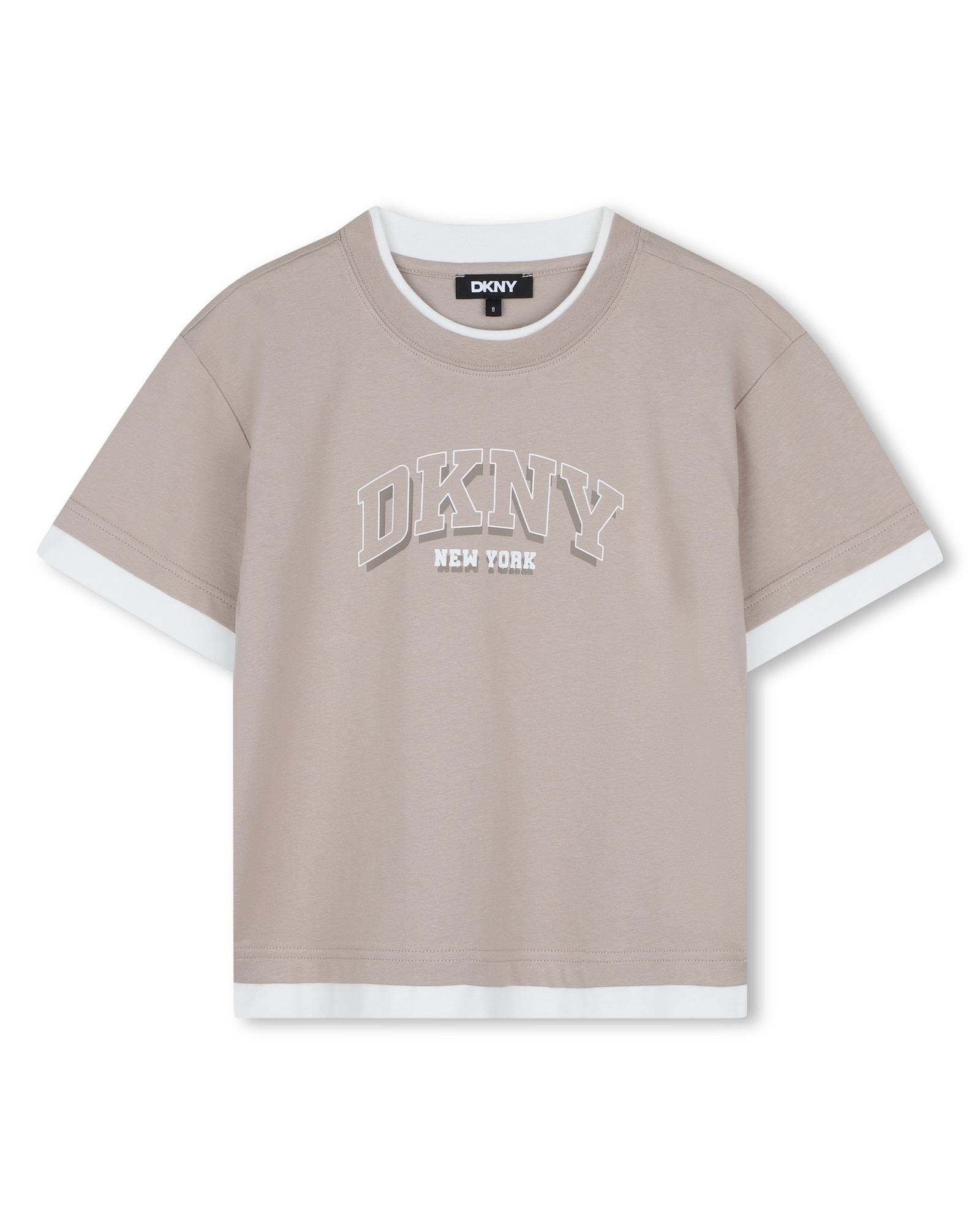 Imagen 0 de Camiseta de niño de manga larga con estampado grande Beige