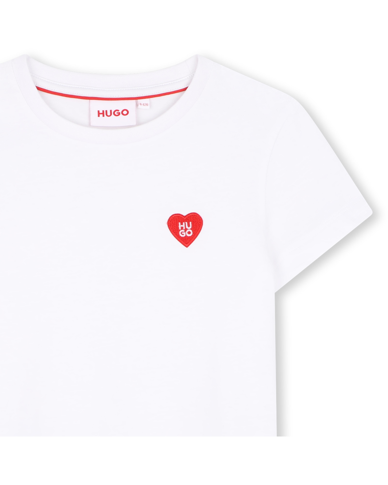 Camiseta de niña de manga corta liso - Hugo - Blanco Blanco-2