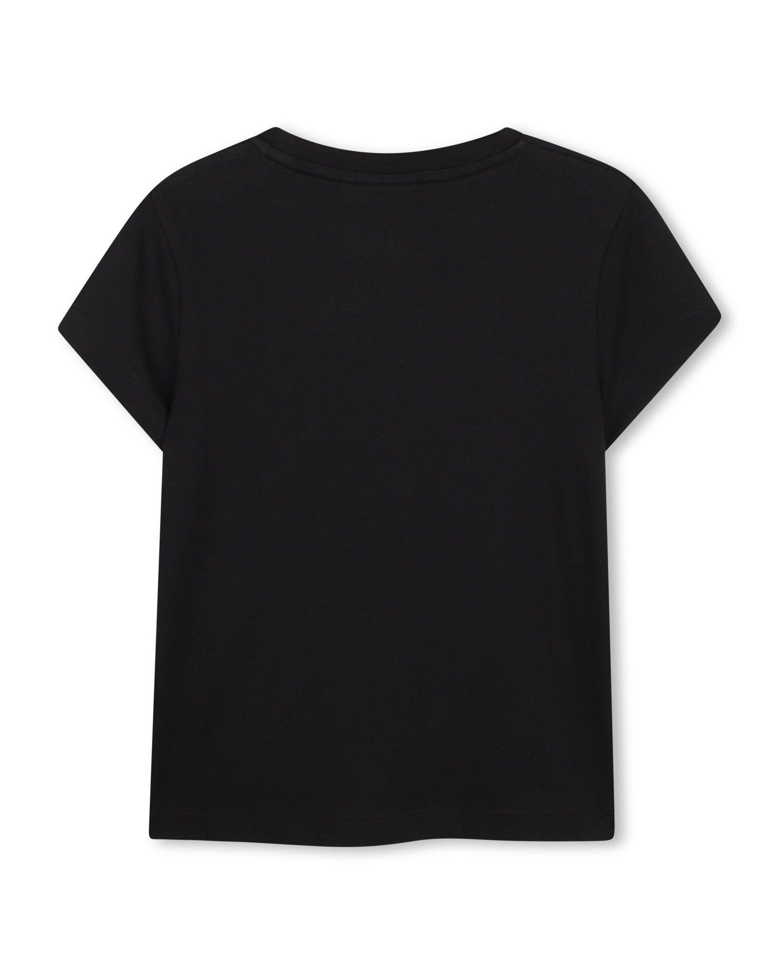 Camiseta de niña de manga corta liso - Hugo - Negro Negro-3