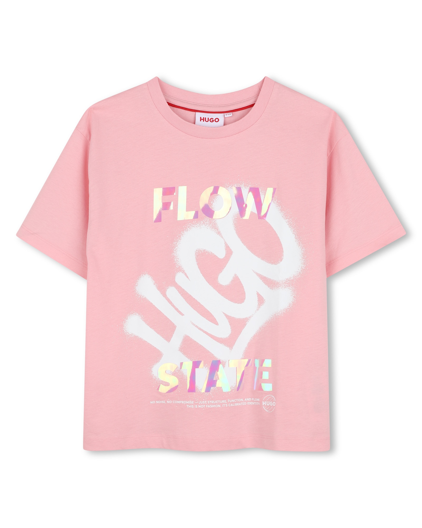 Imagen 1 de Camiseta de niña de manga corta con estampado grande Rosa