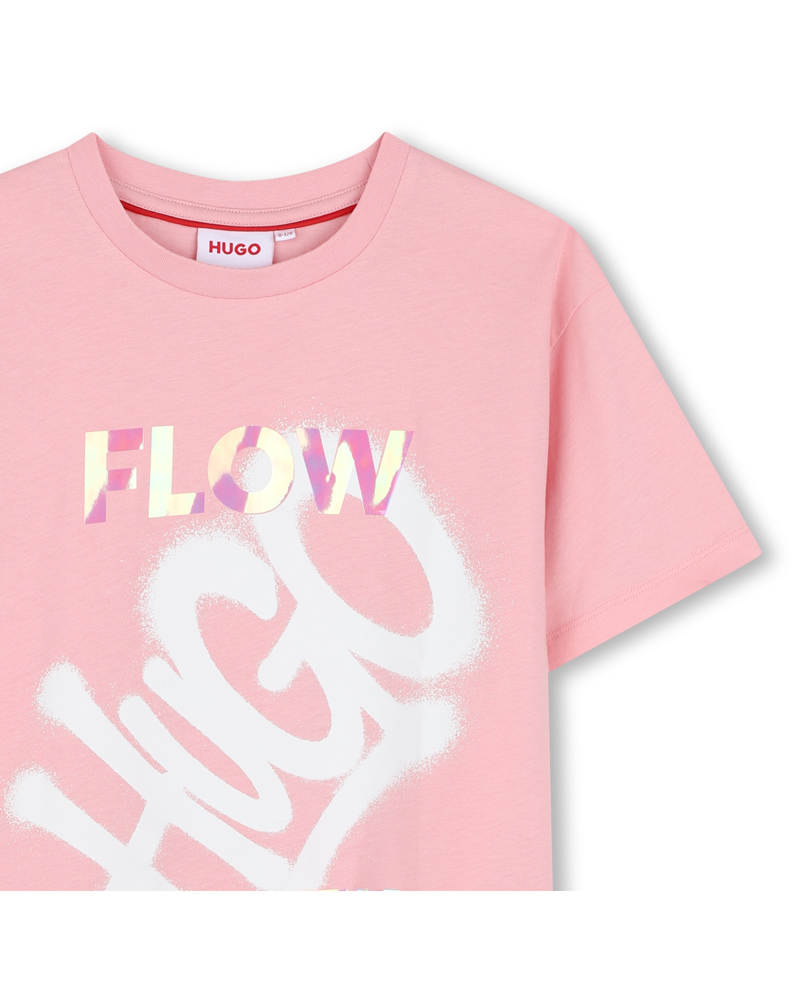 Imagen 2 de Camiseta de niña de manga corta con estampado grande - Hugo - Rosa Rosa