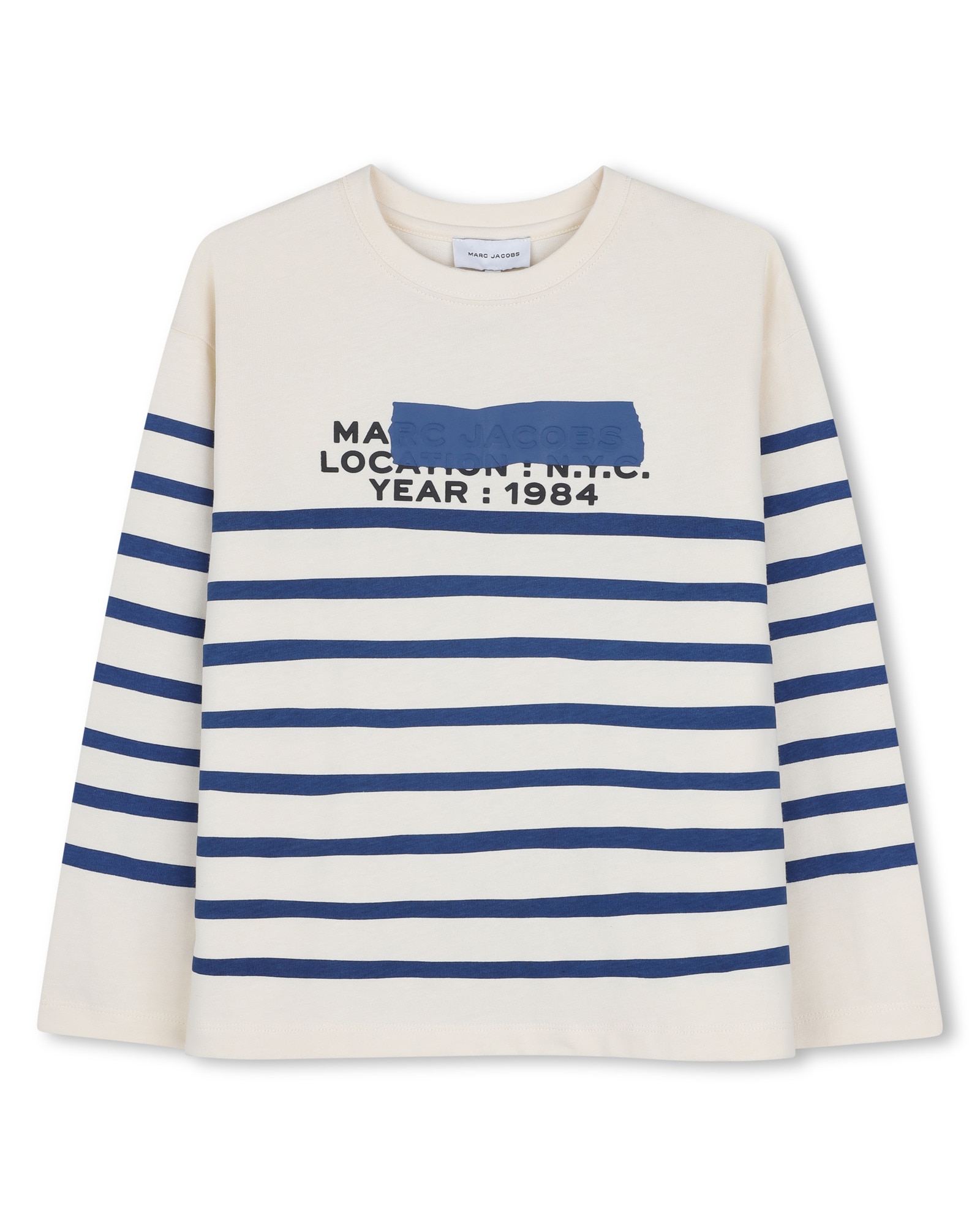Imagen 1 de Camiseta de niño de manga larga con rayas Crudo