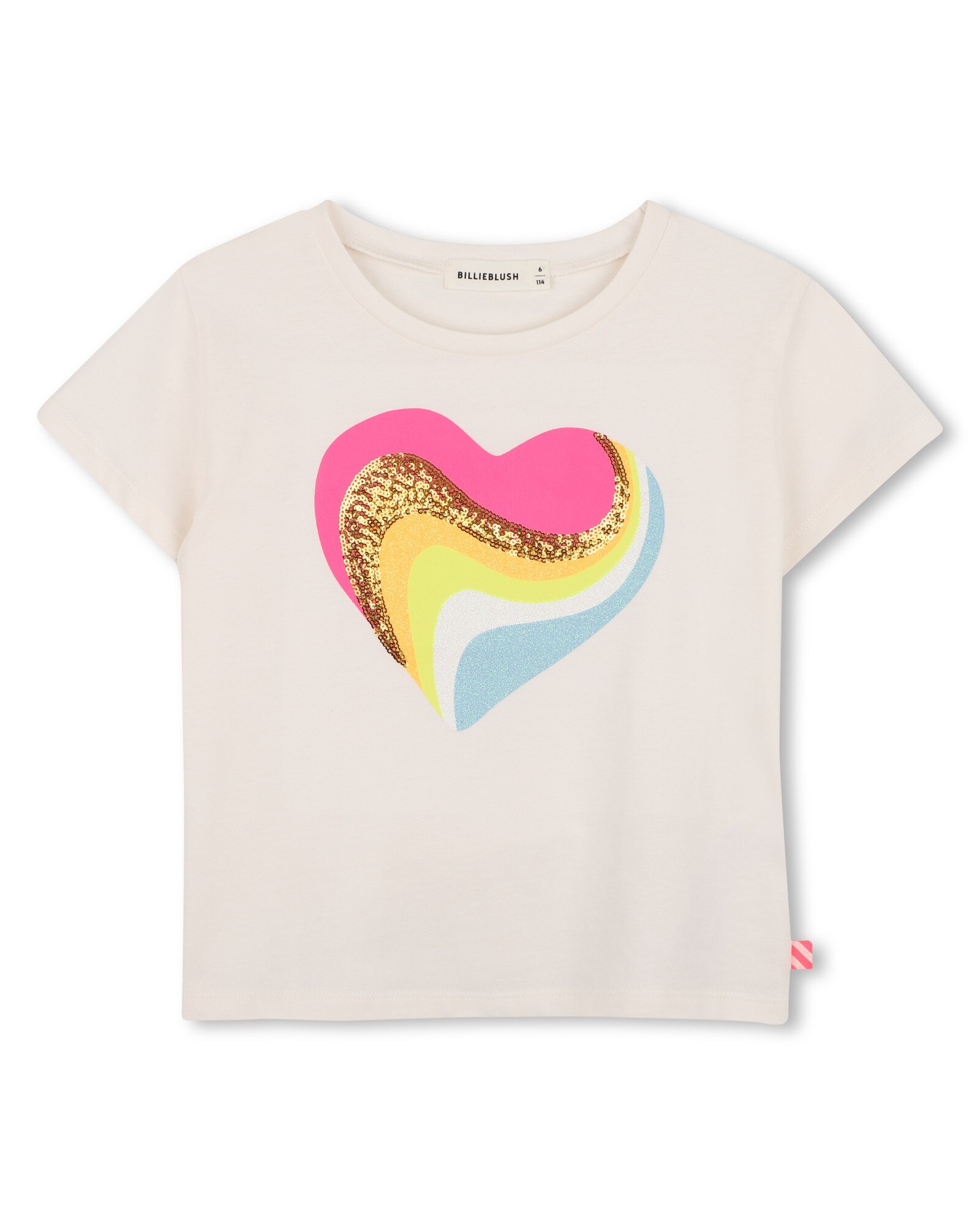 Imagen 0 de Camiseta de niña de manga corta con estampado grande Crudo