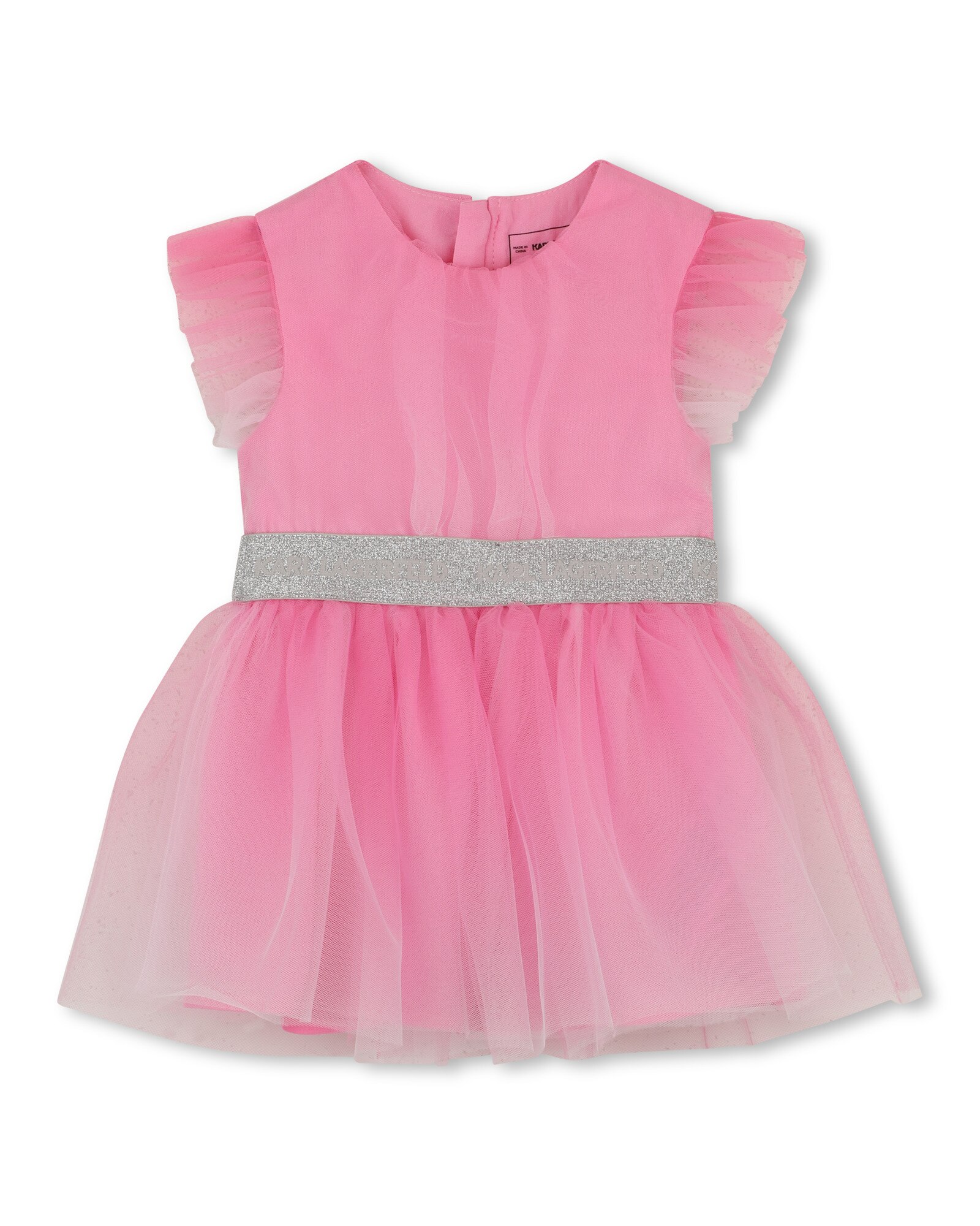 Imagen 1 de Vestido de bebé niña de manga corta liso - Karl Lagerfeld Kids - Rosa Rosa