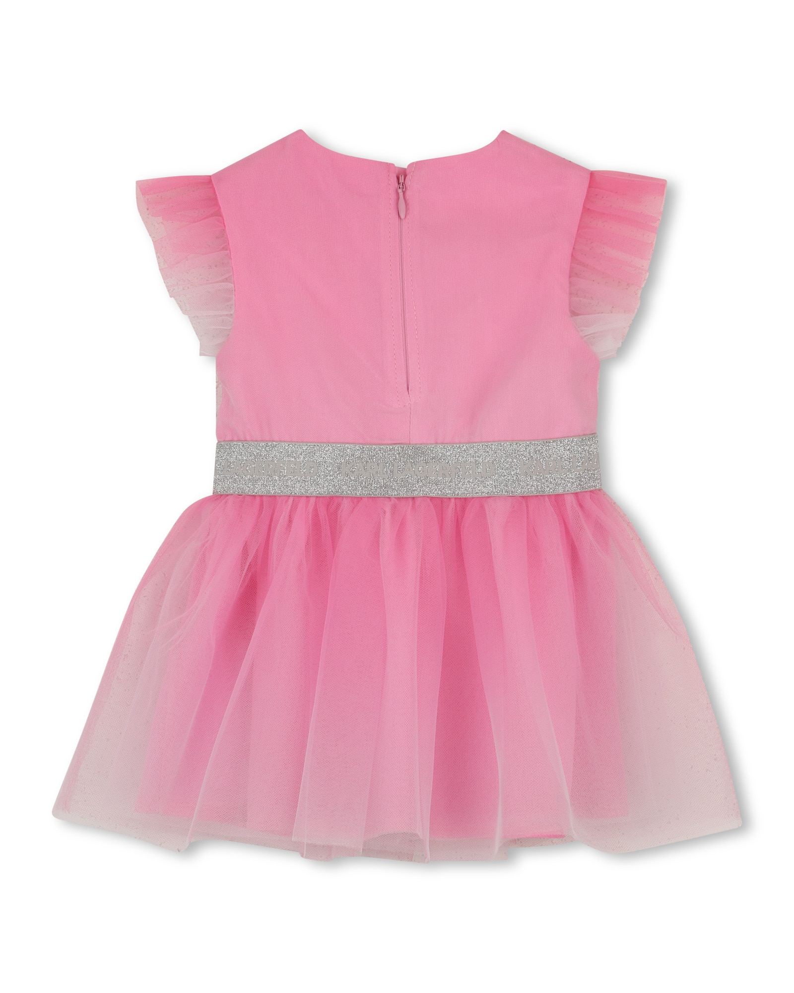 Imagen 3 de Vestido de bebé niña de manga corta liso - Karl Lagerfeld Kids - Rosa Rosa