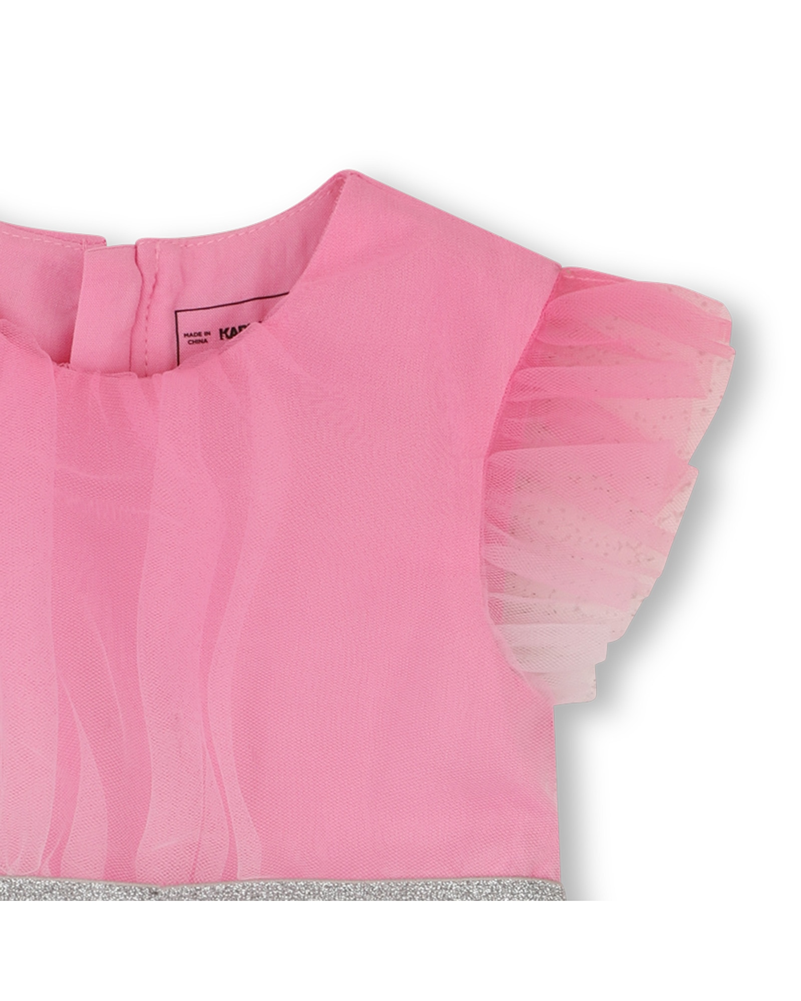 Imagen 2 de Vestido de bebé niña de manga corta liso - Karl Lagerfeld Kids - Rosa Rosa