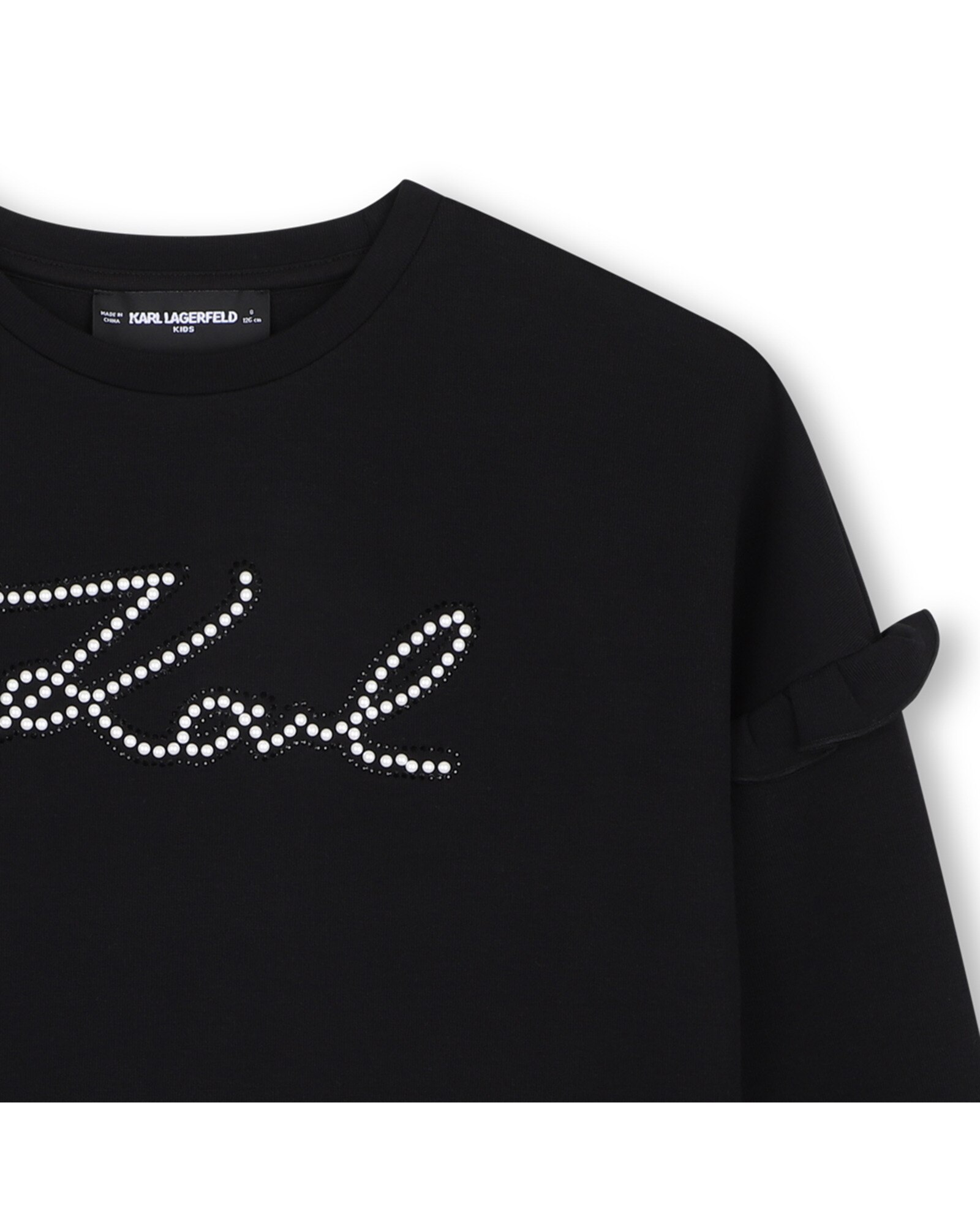 Sudadera con capucha de niña con estampado grande - Karl Lagerfeld Kids - Negro Negro-2