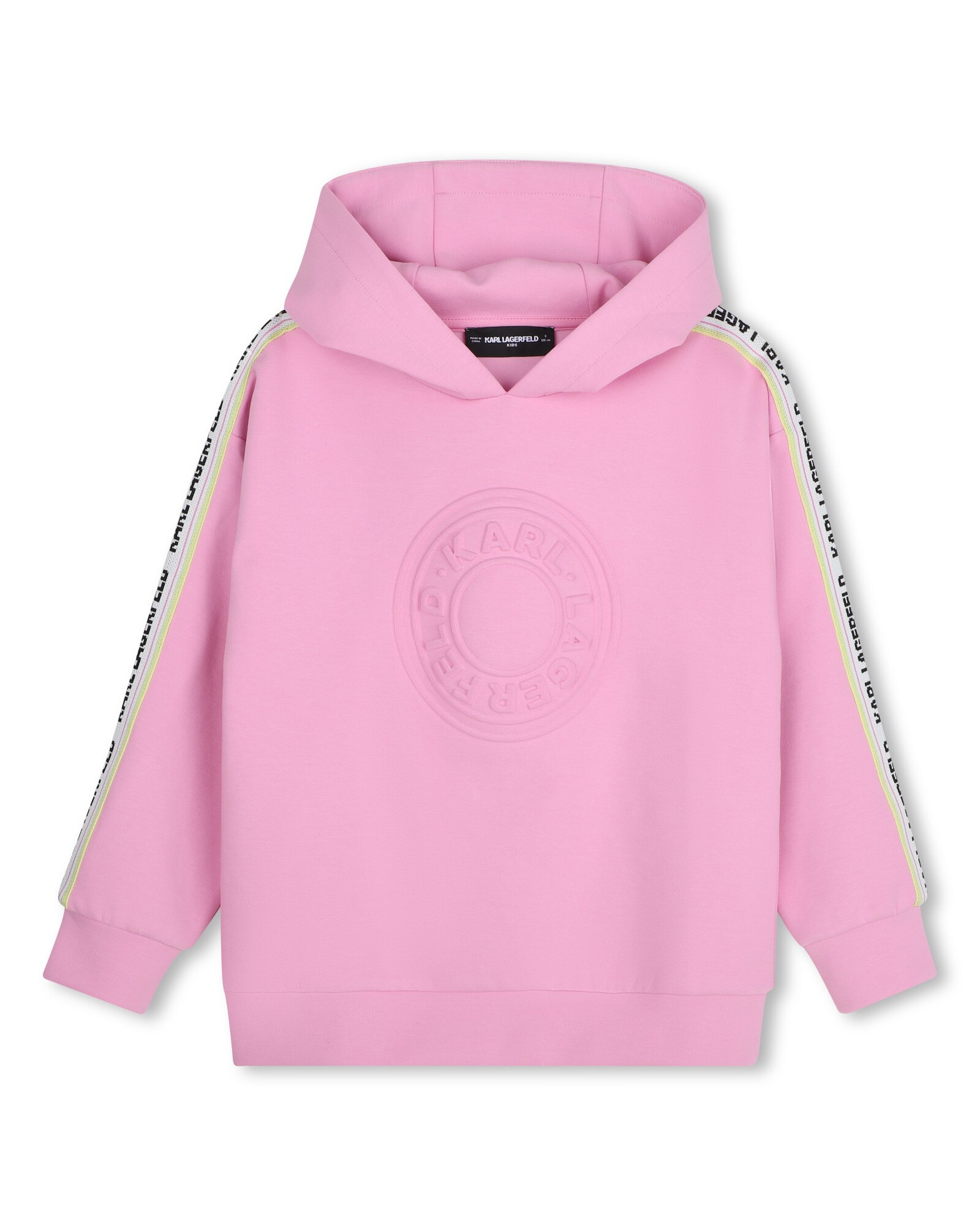 Sudadera con capucha de niña con estampado grande - Karl Lagerfeld Kids - Rosa Rosa-1