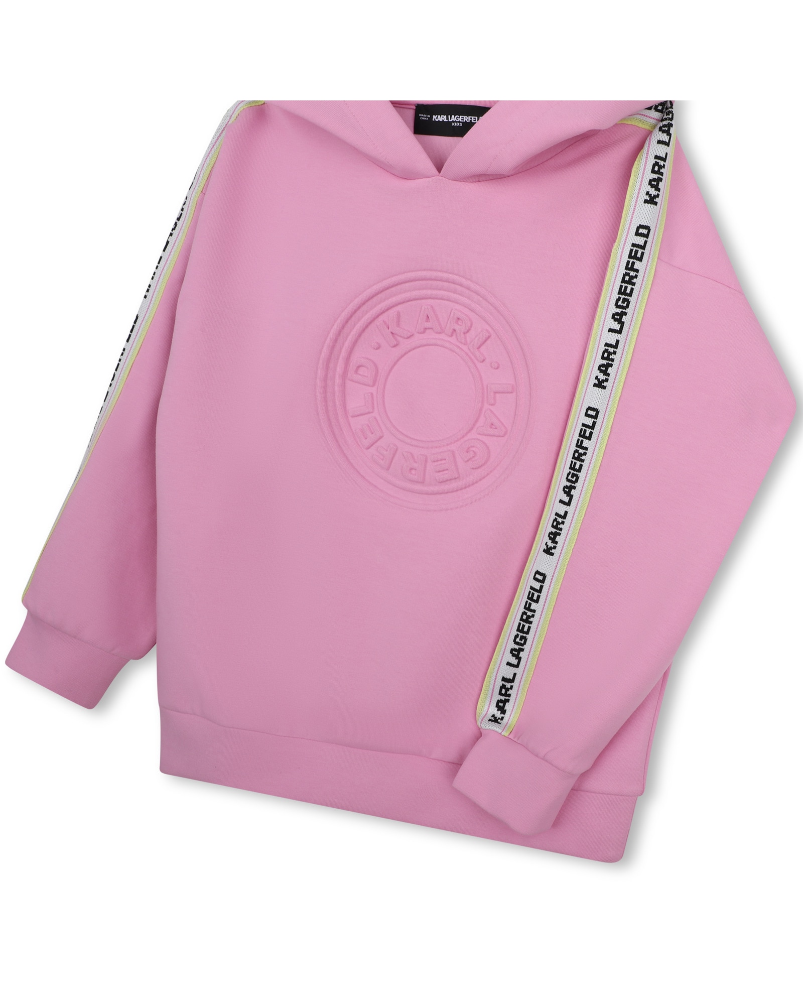 Sudadera con capucha de niña con estampado grande - Karl Lagerfeld Kids - Rosa Rosa-2