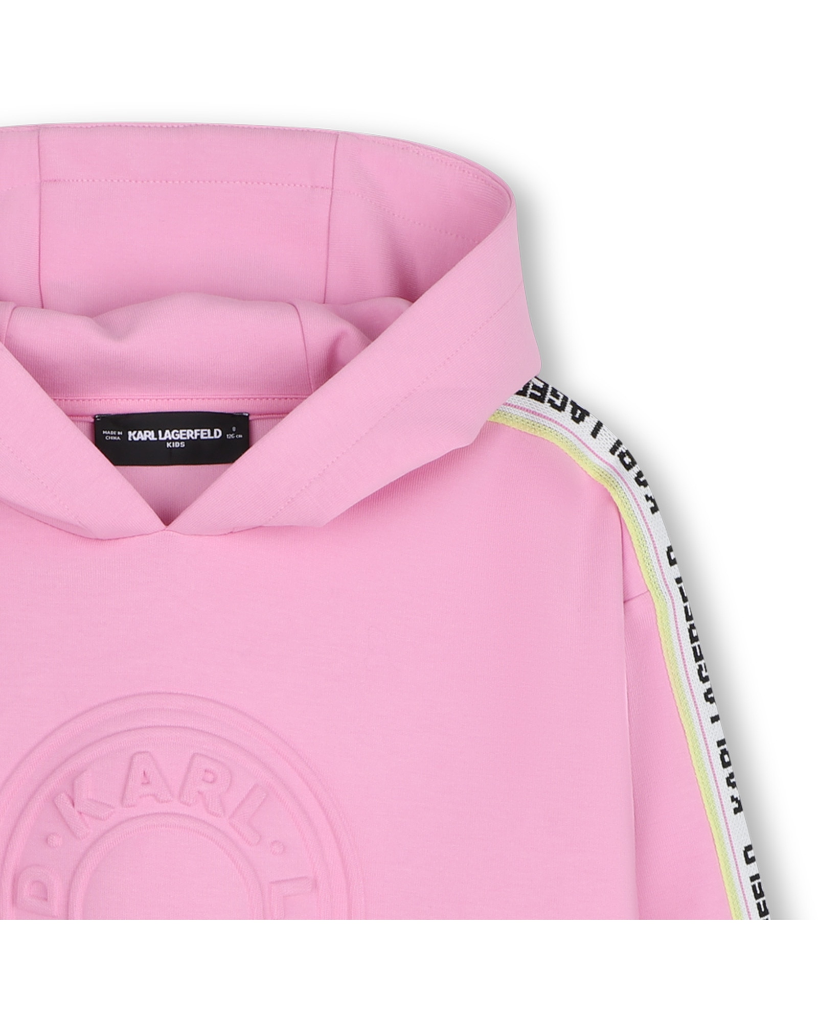 Sudadera con capucha de niña con estampado grande - Karl Lagerfeld Kids - Rosa Rosa-4