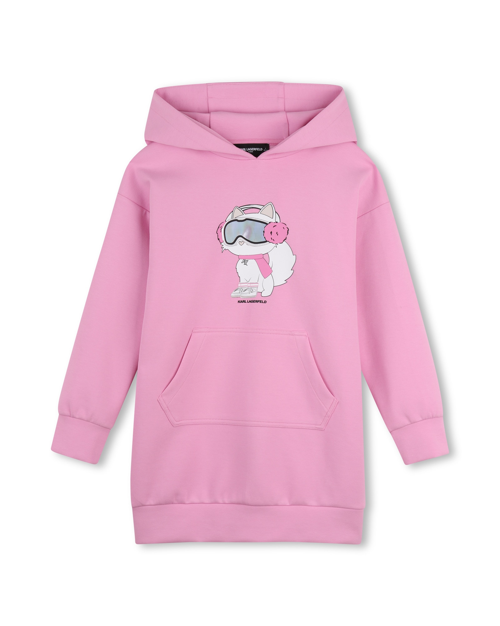 Imagen 0 de Vestido de niña de manga larga con estampado grande Rosa