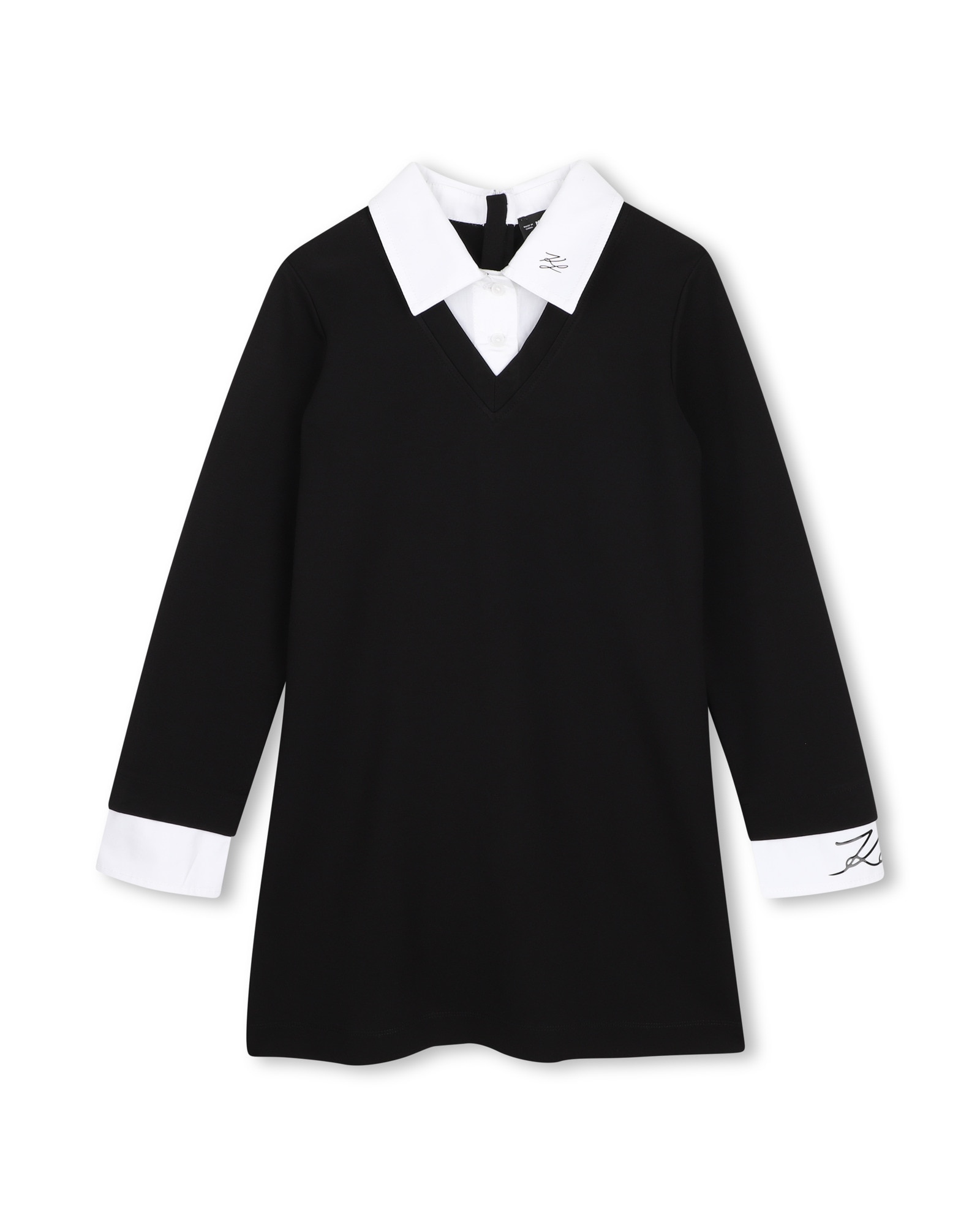 Imagen 1 de Vestido de niña de manga larga con fantasía - Karl Lagerfeld Kids - Negro Negro