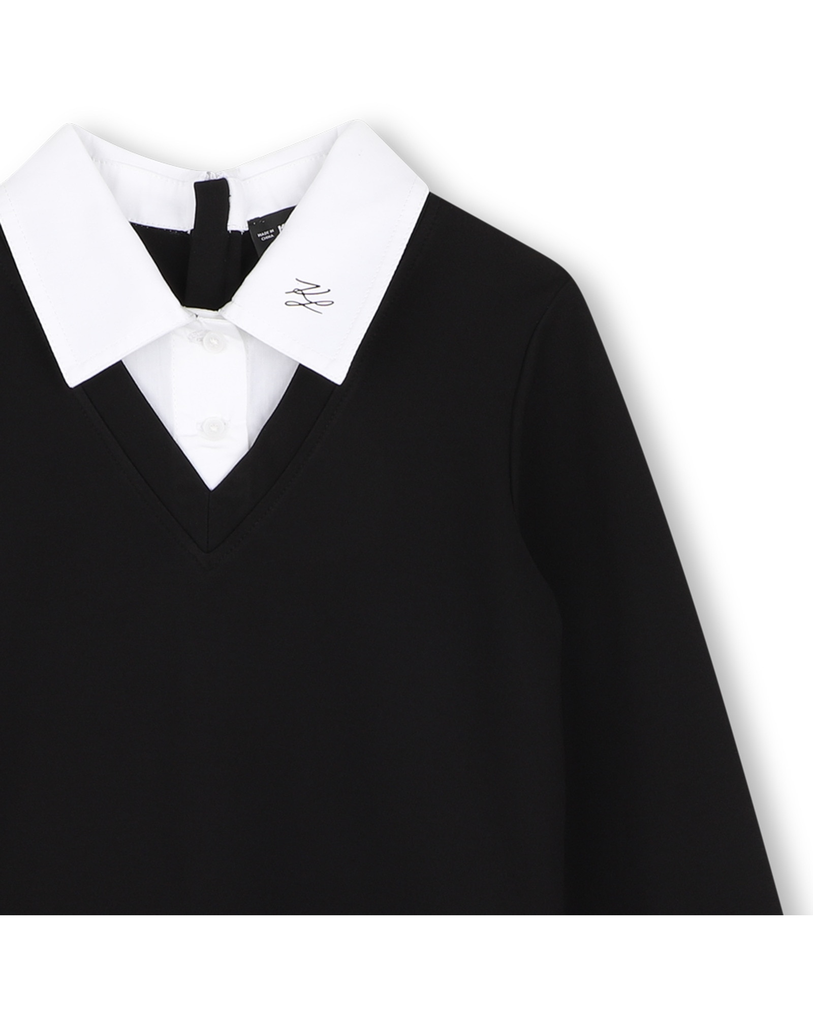 Imagen 2 de Vestido de niña de manga larga con fantasía - Karl Lagerfeld Kids - Negro Negro