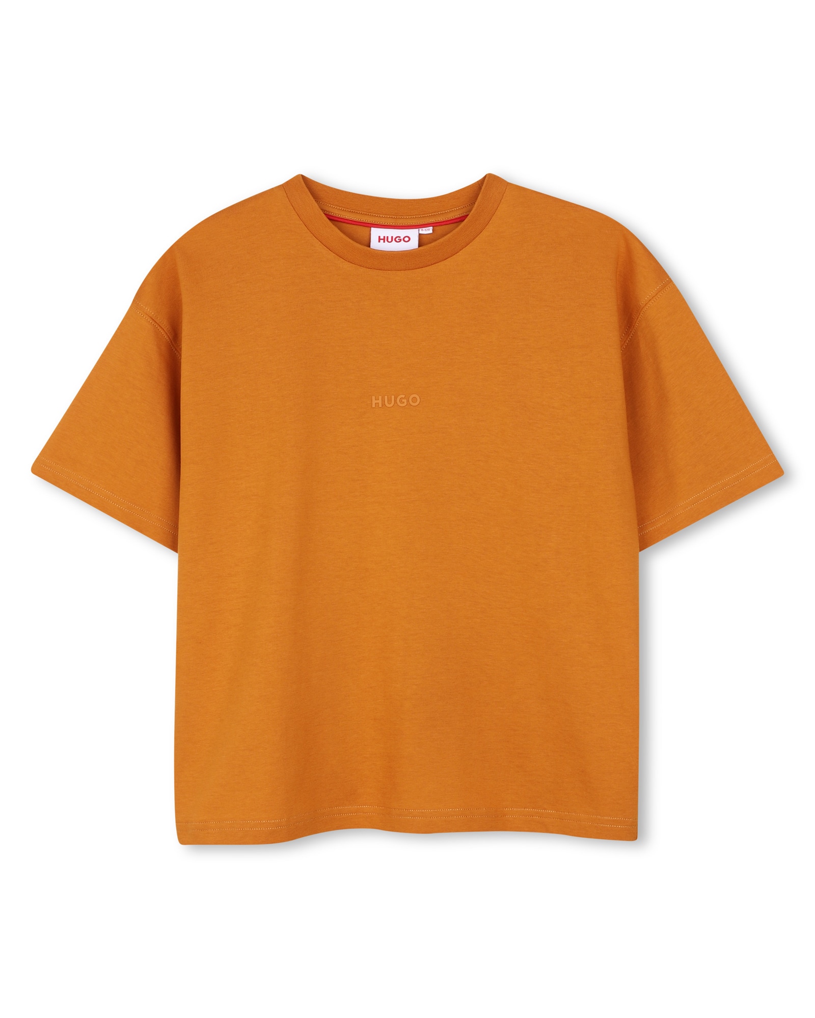 Camiseta de niño de manga corta liso - Hugo - Marrón Marrón-1