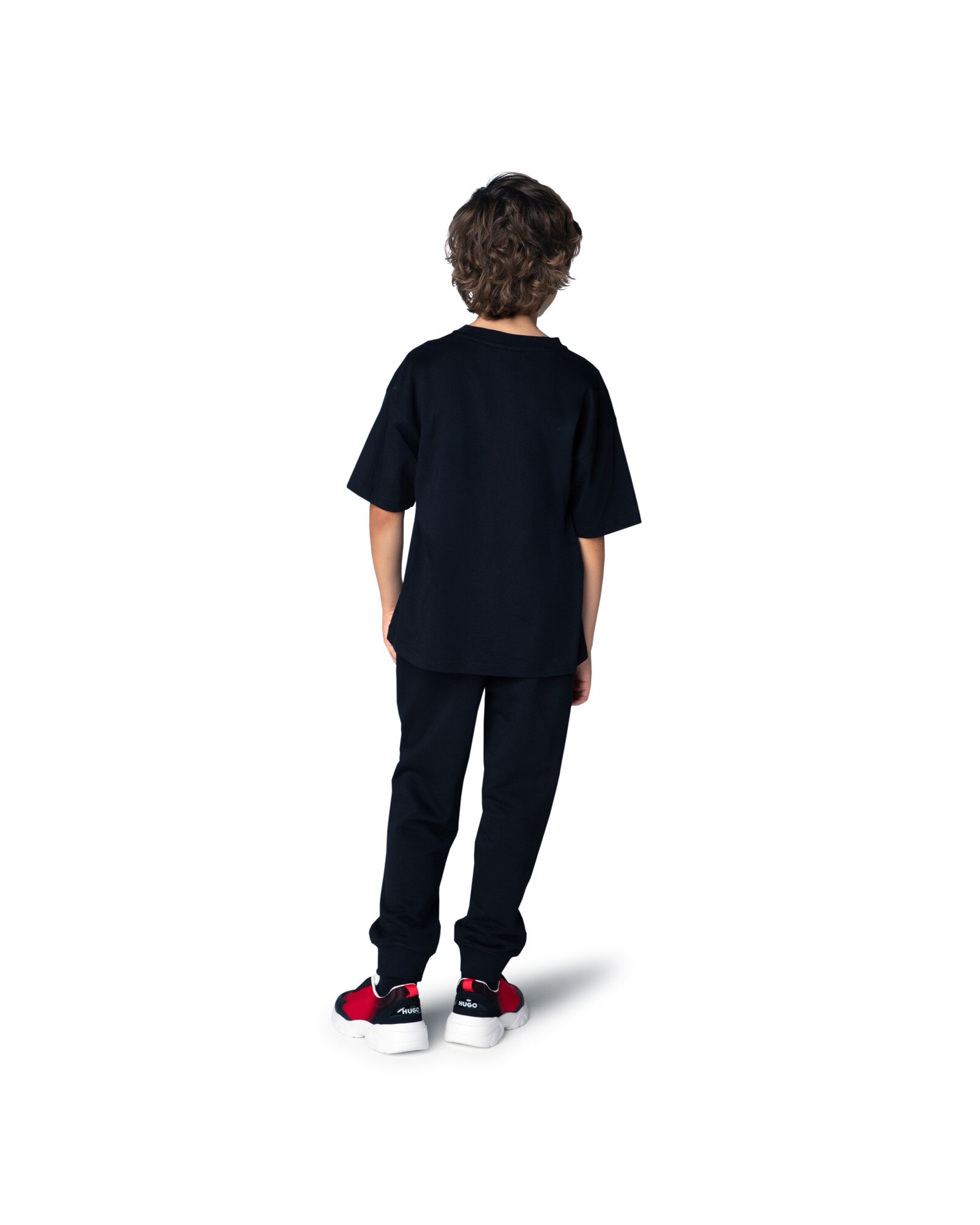 Camiseta de niño de manga corta liso - Hugo - Negro Negro-2