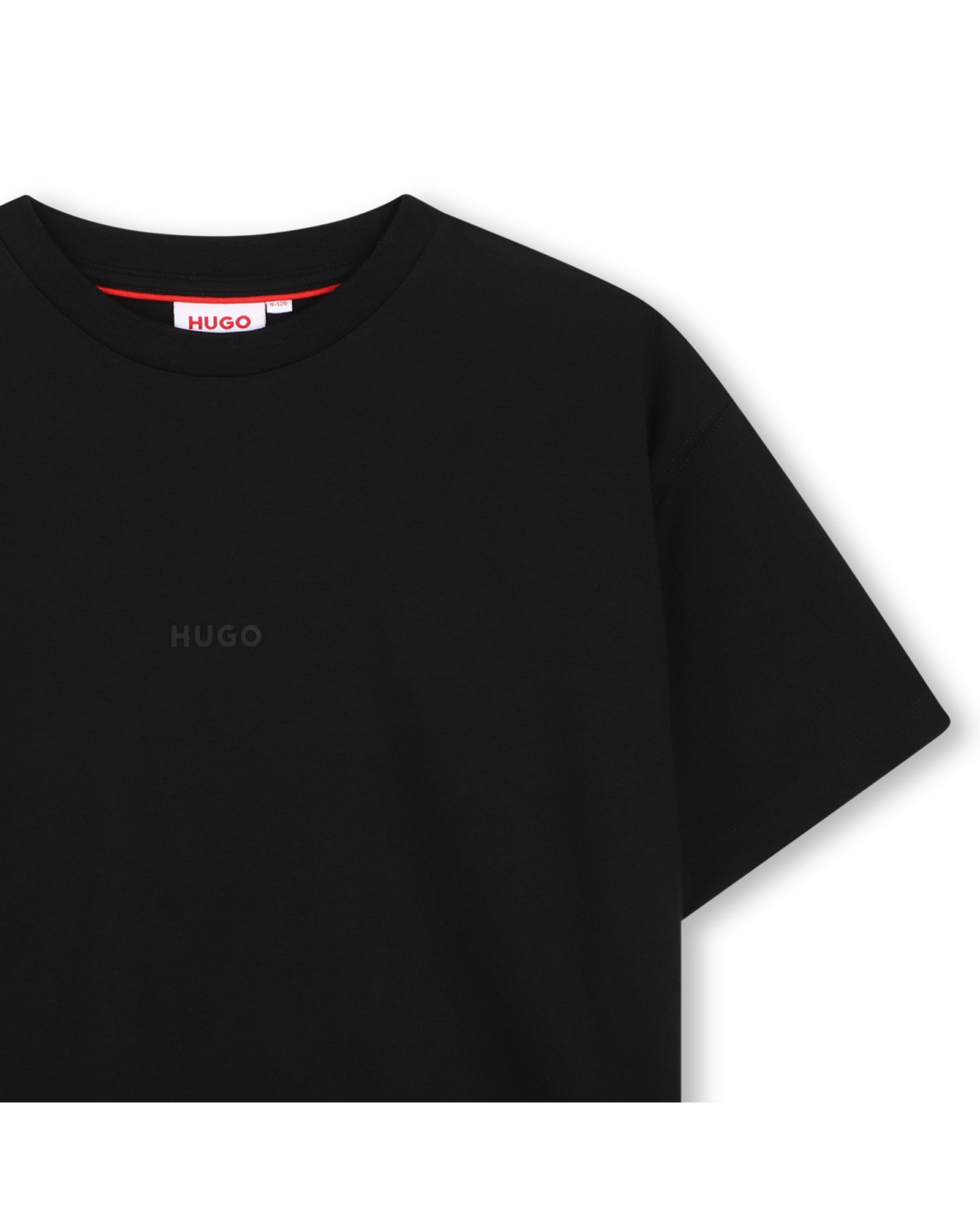 Camiseta de niño de manga corta liso - Hugo - Negro Negro-3
