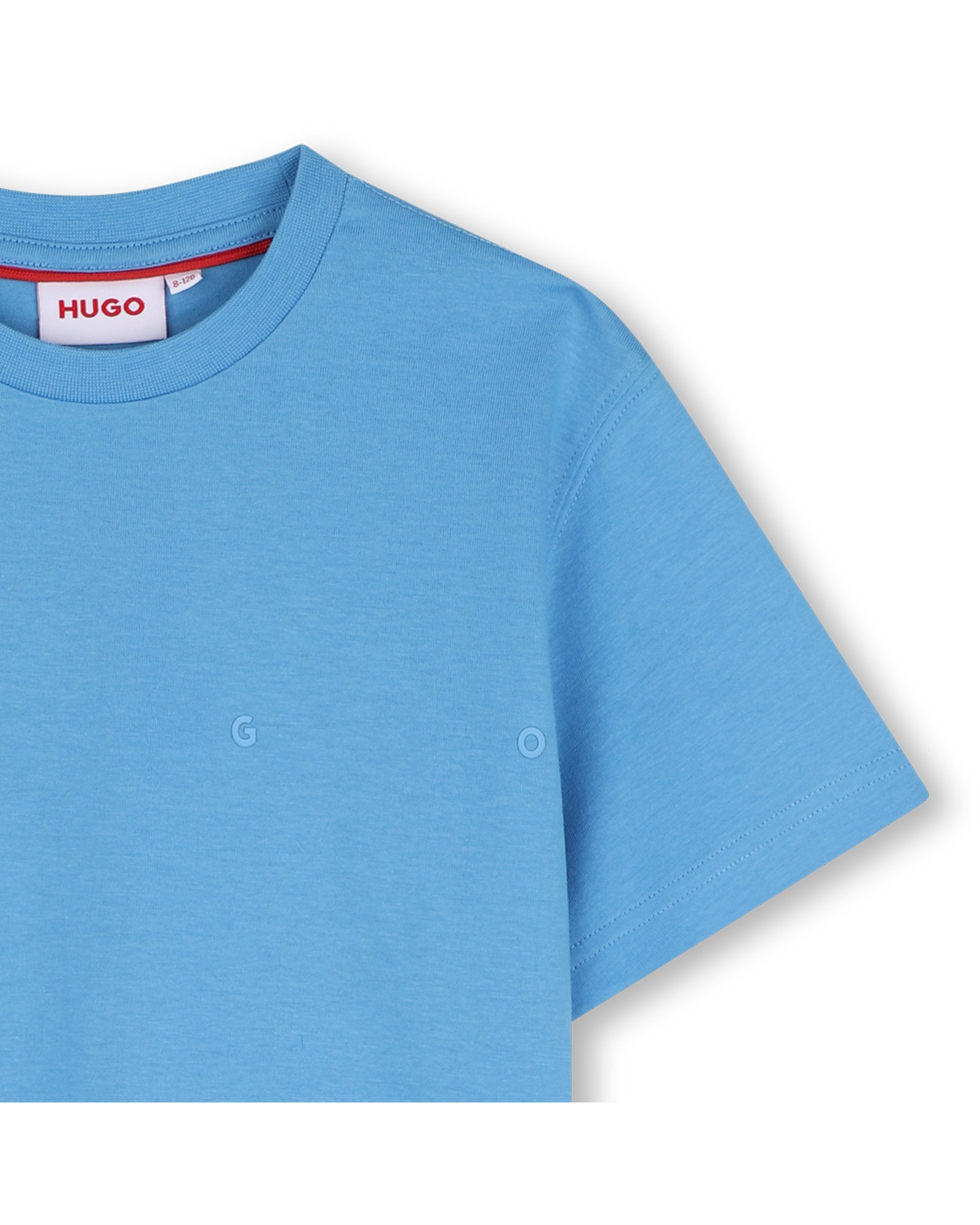 Imagen 2 de Camiseta de niño de manga corta liso - Hugo - Azul claro Azul claro