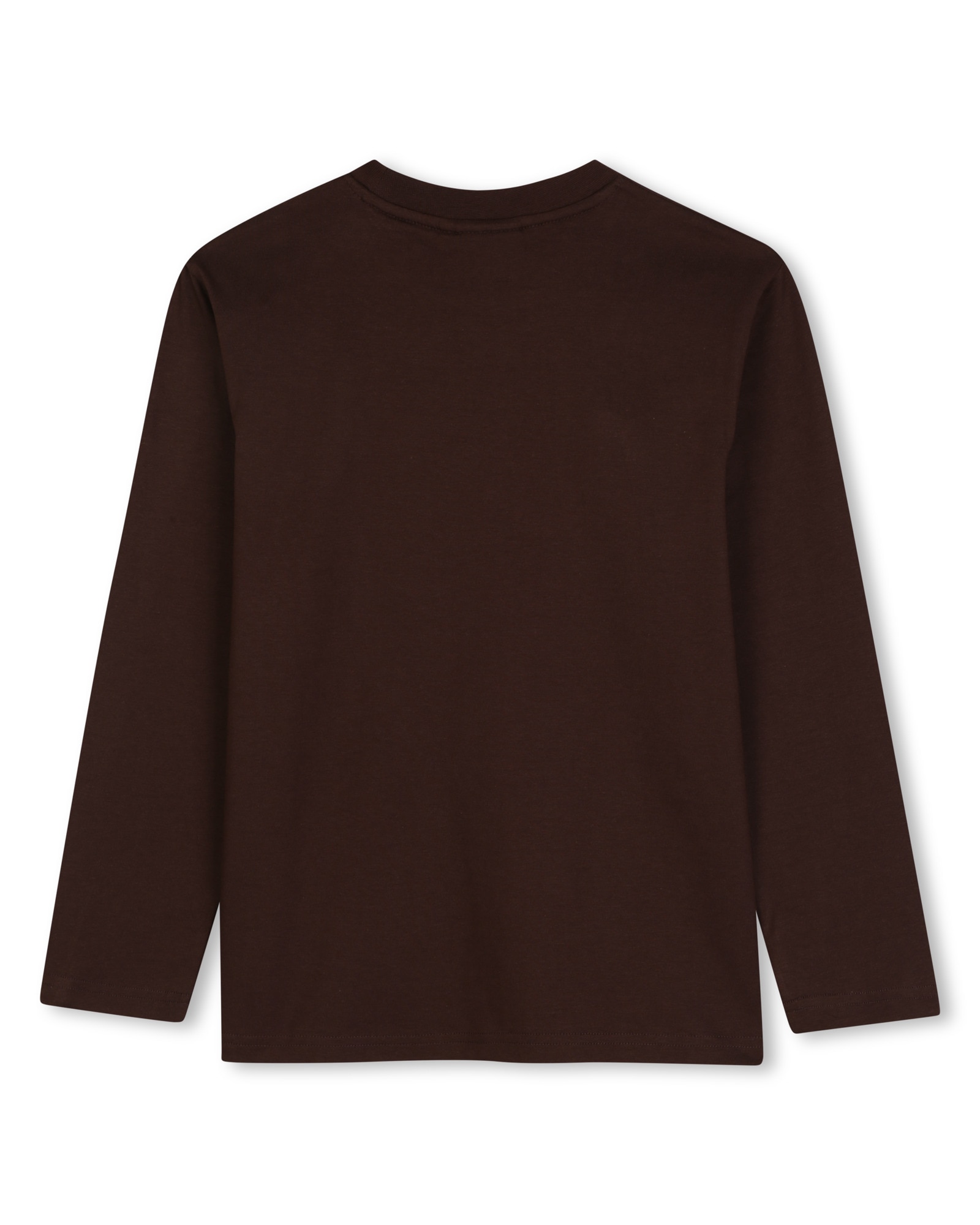 Camiseta de niño de manga larga liso - Hugo - Marrón Marrón-3