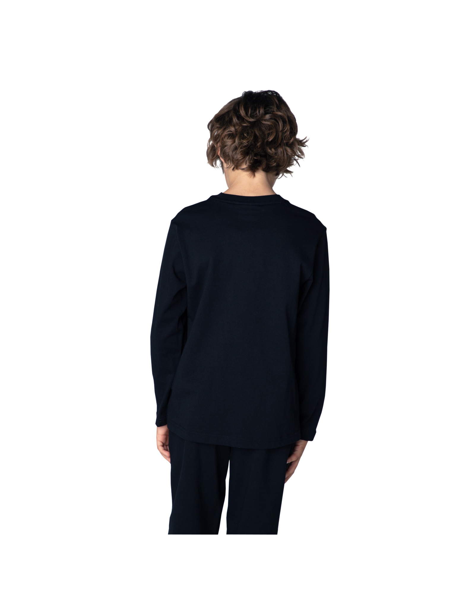 Camiseta de niño de manga larga liso - Hugo - Negro Negro-3