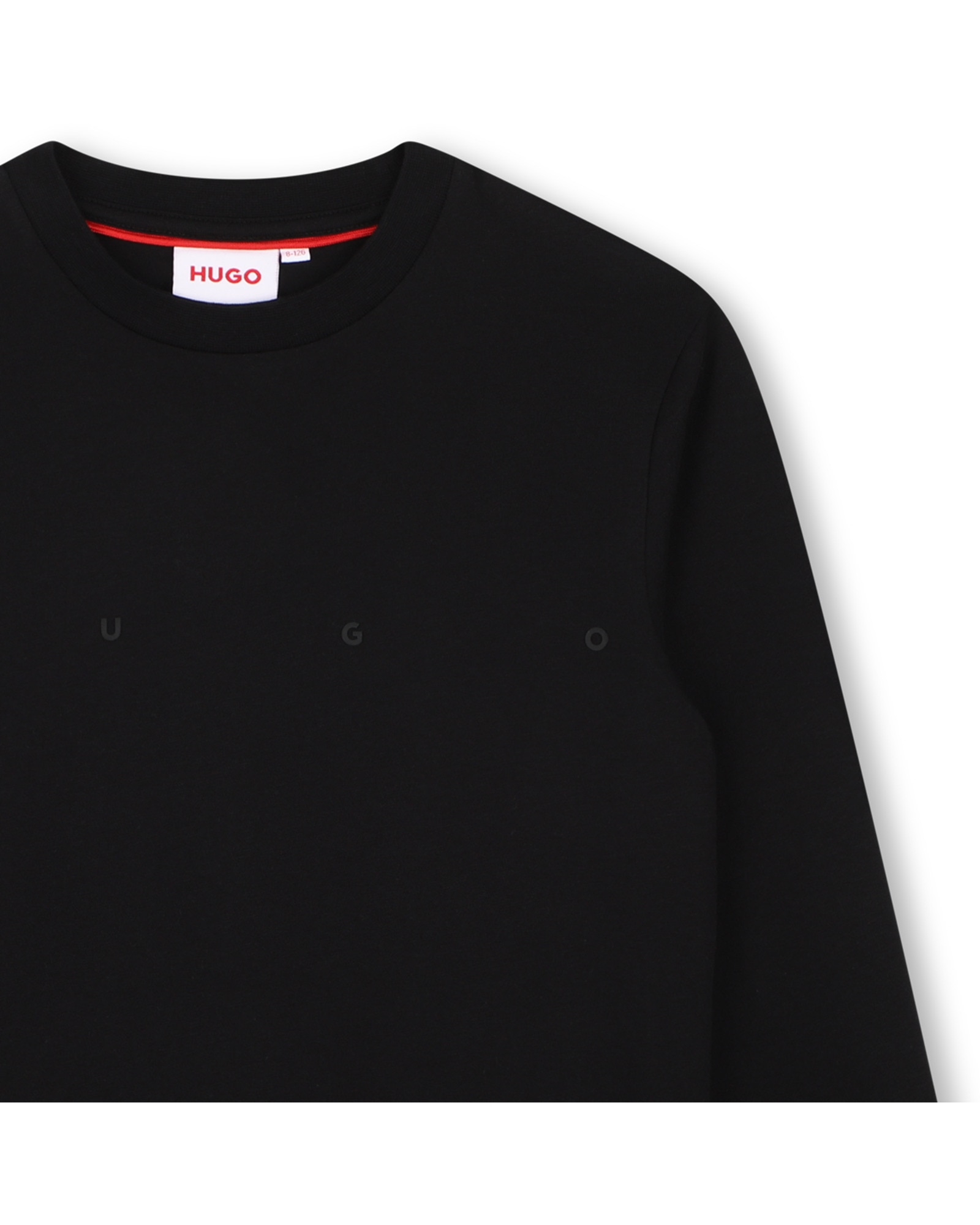 Camiseta de niño de manga larga liso - Hugo - Negro Negro-4