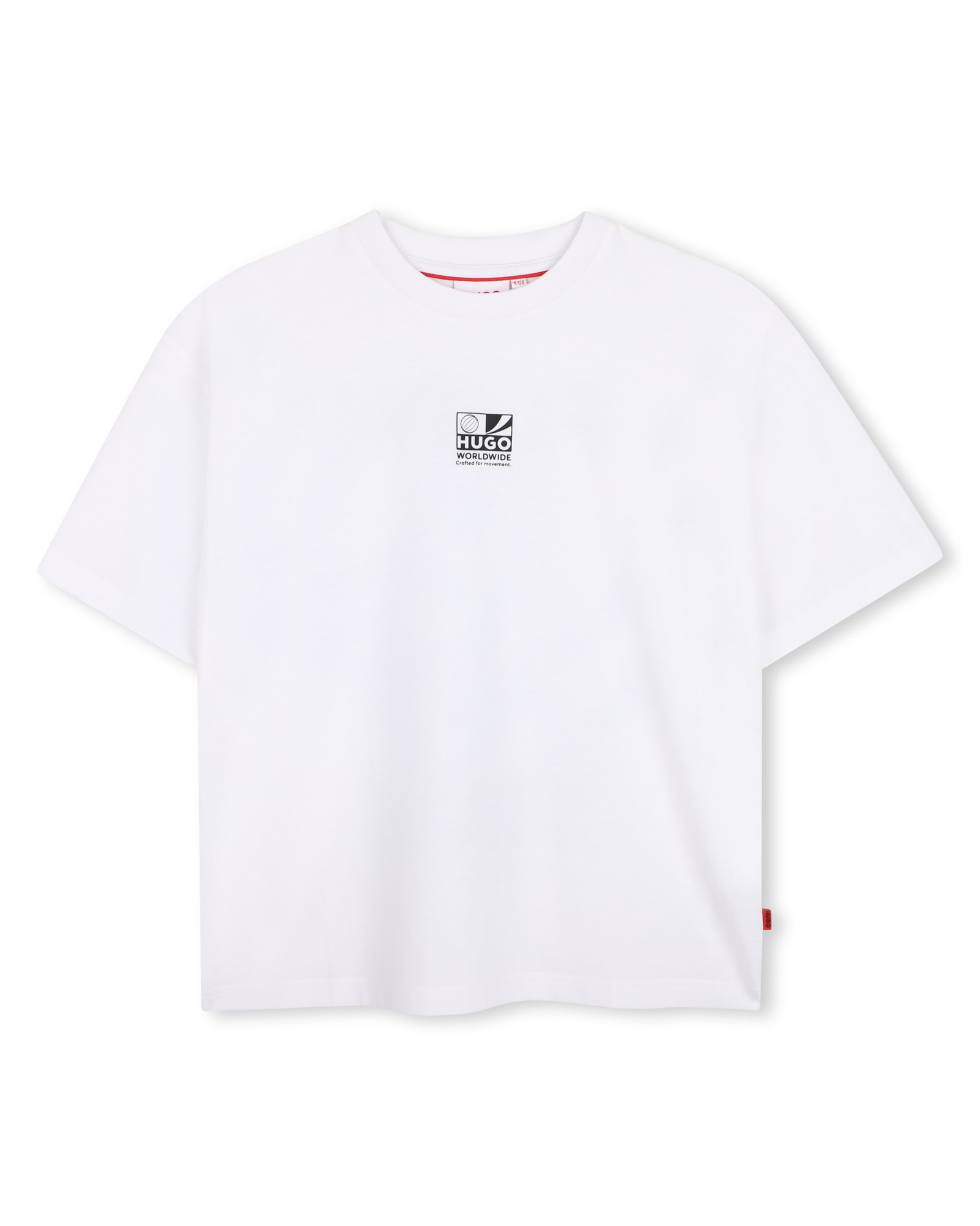 Camiseta de niño de manga corta con estampado grande - Hugo - Blanco Blanco-1