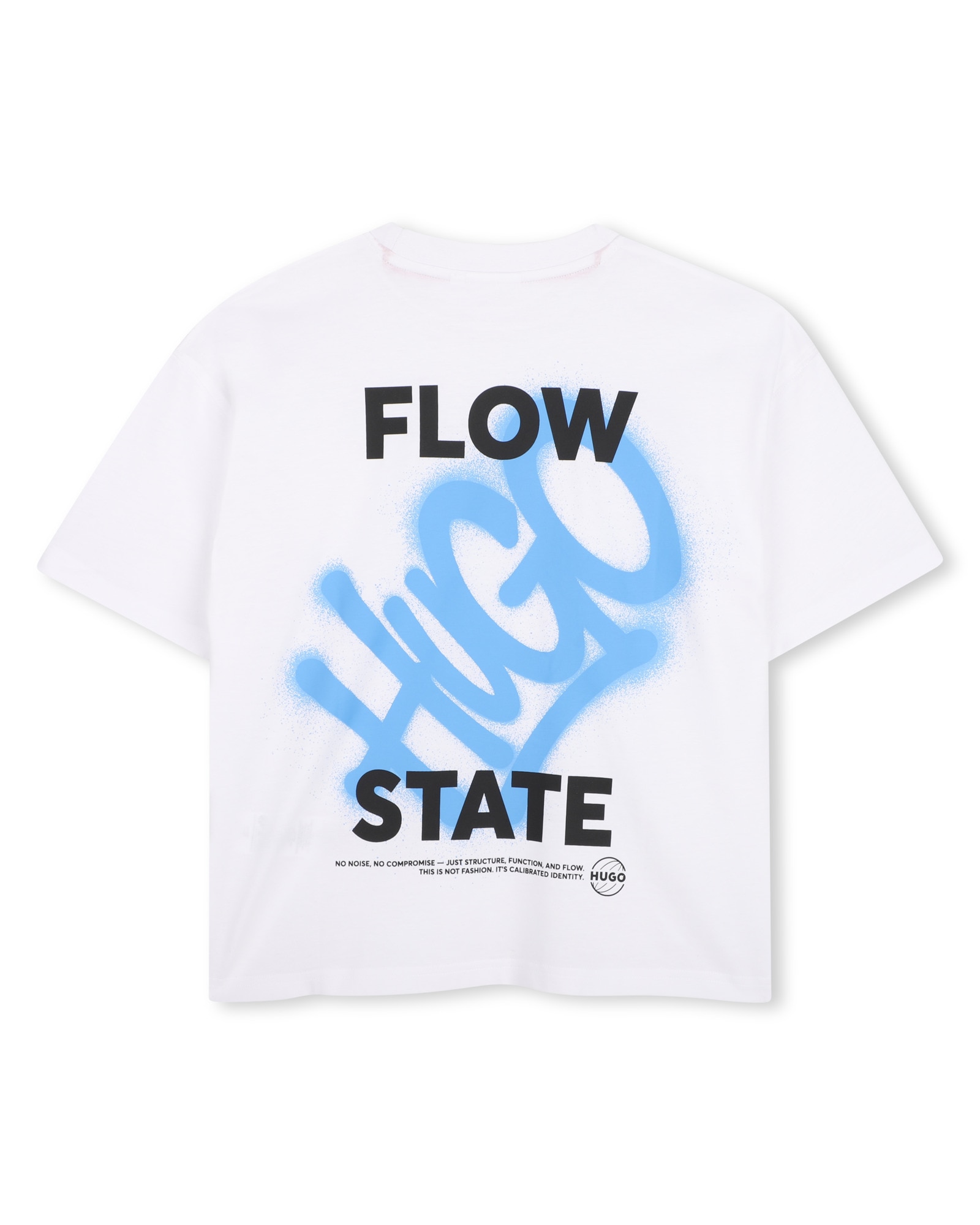 Camiseta de niño de manga corta con estampado grande - Hugo - Blanco Blanco-3