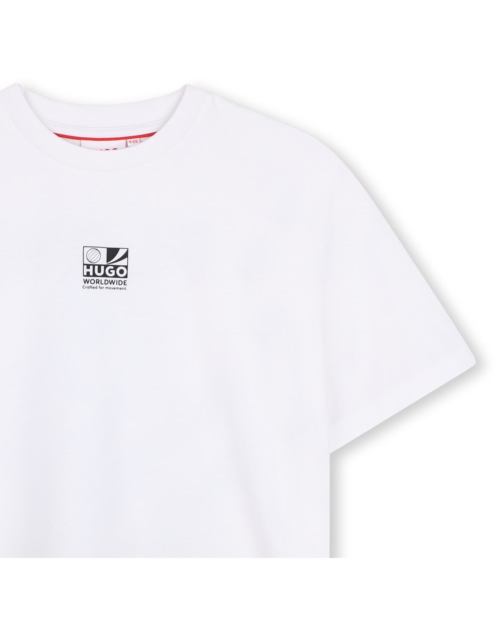 Camiseta de niño de manga corta con estampado grande - Hugo - Blanco Blanco-2