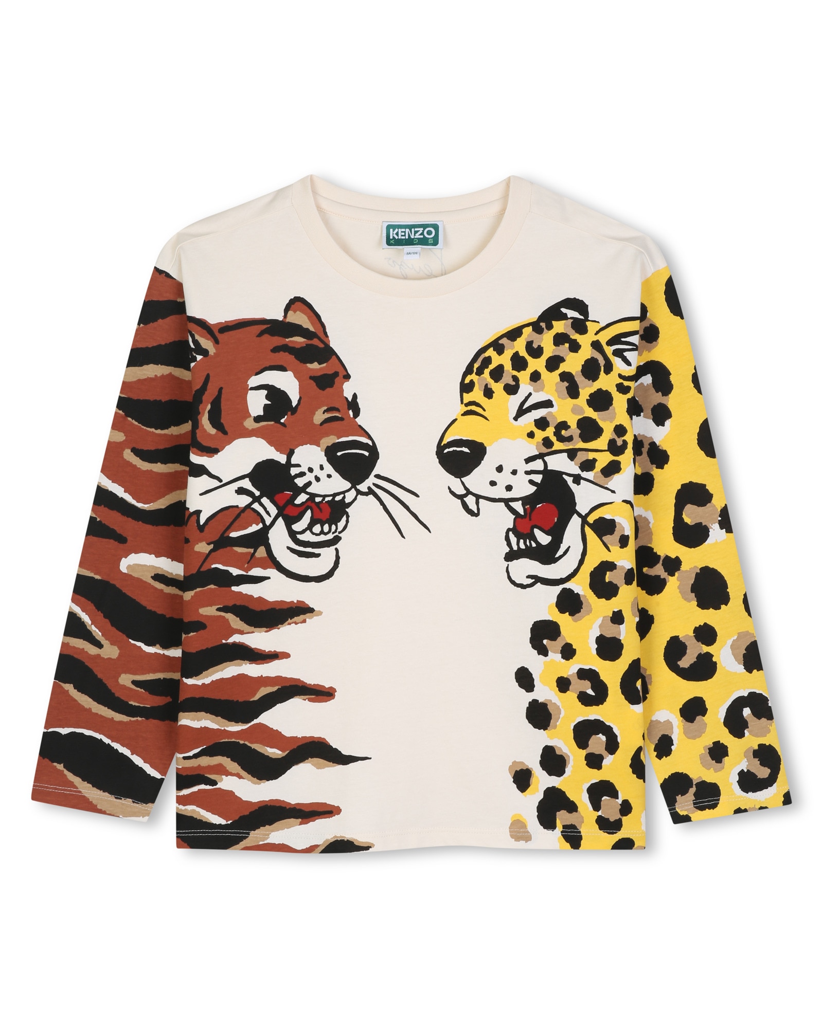 Camiseta de niño de manga larga con estampado animal - Kenzo Kids - Marrón claro Marrón claro-1