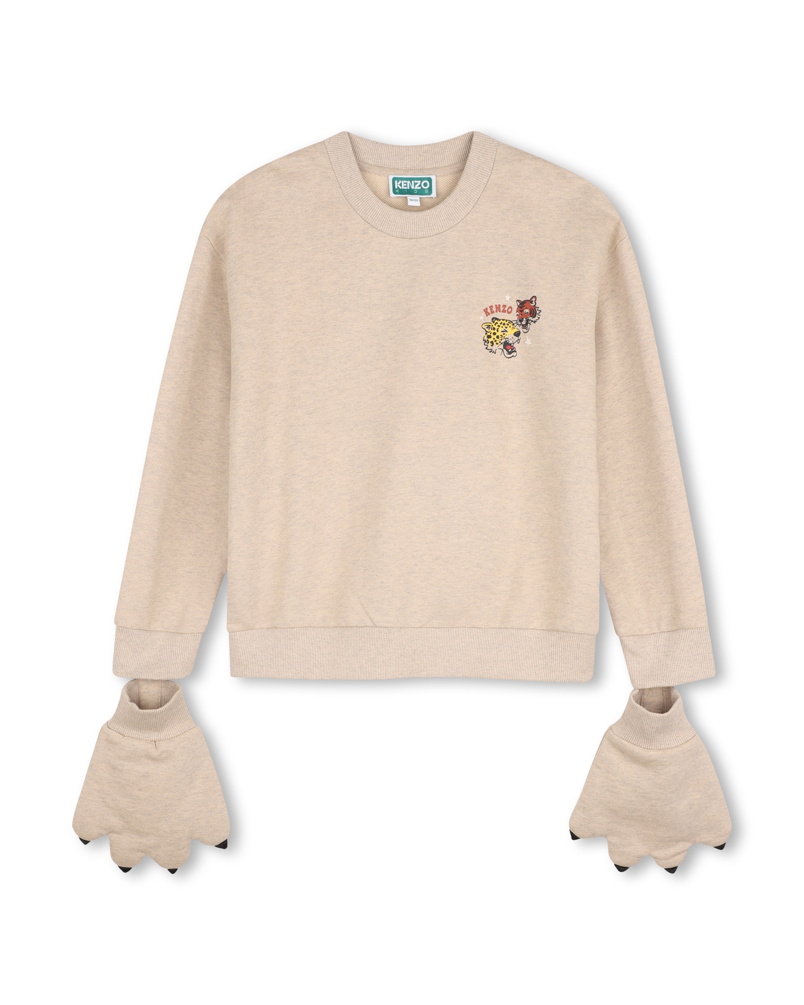 Sudadera con capucha de niña con estampado grande - Kenzo Kids - Gris claro Gris claro-1