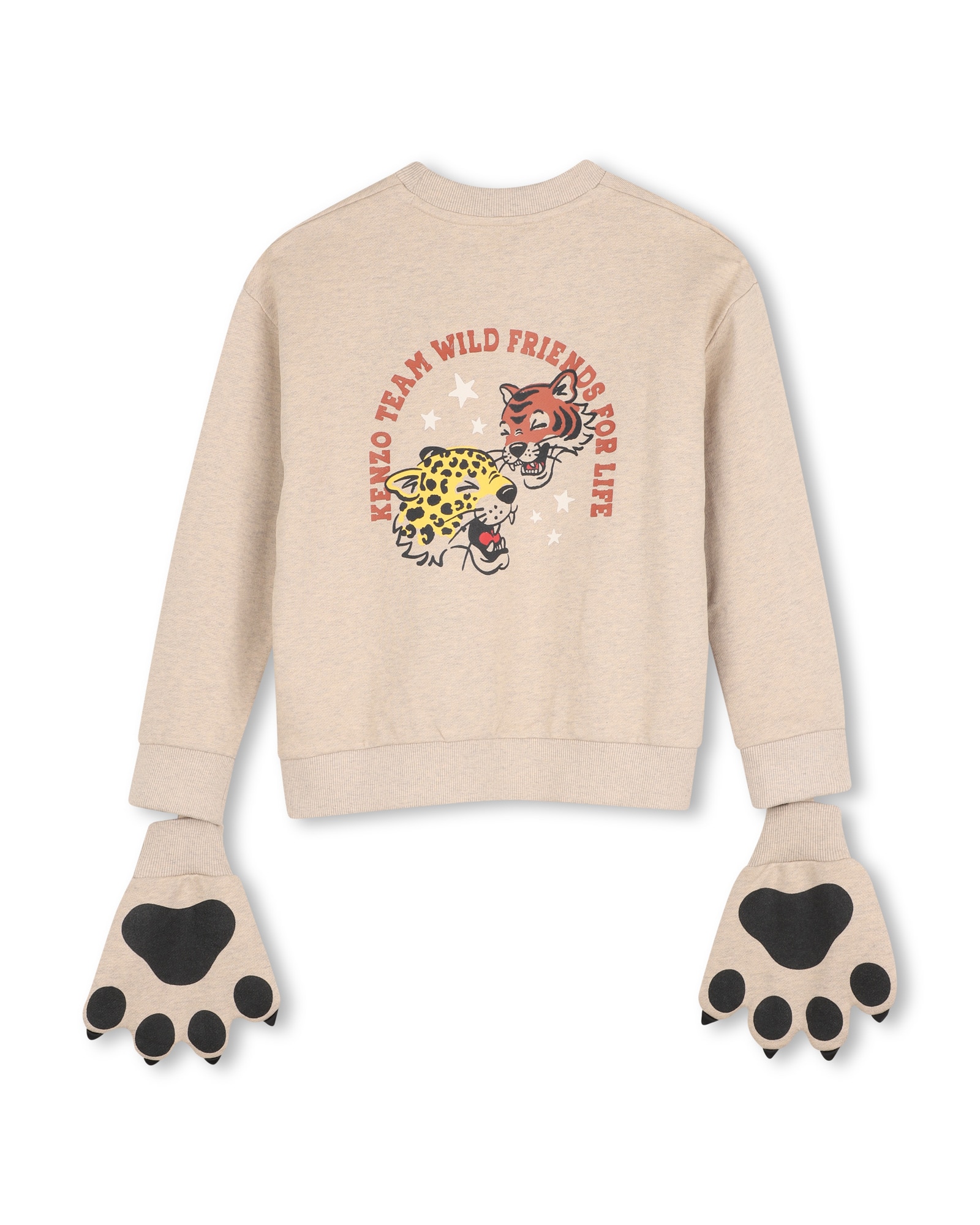 Sudadera con capucha de niña con estampado grande - Kenzo Kids - Gris claro Gris claro-3