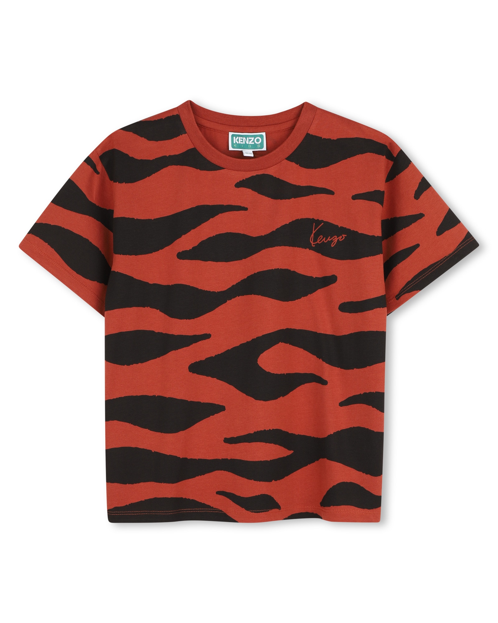 Camiseta de niño de manga corta con estampado animal - Kenzo Kids - Marrón Marrón-1
