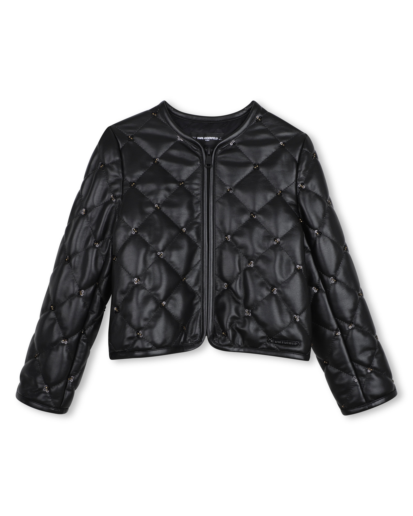 Cazadora de niña con cuadros - Karl Lagerfeld Kids - Negro Negro-3