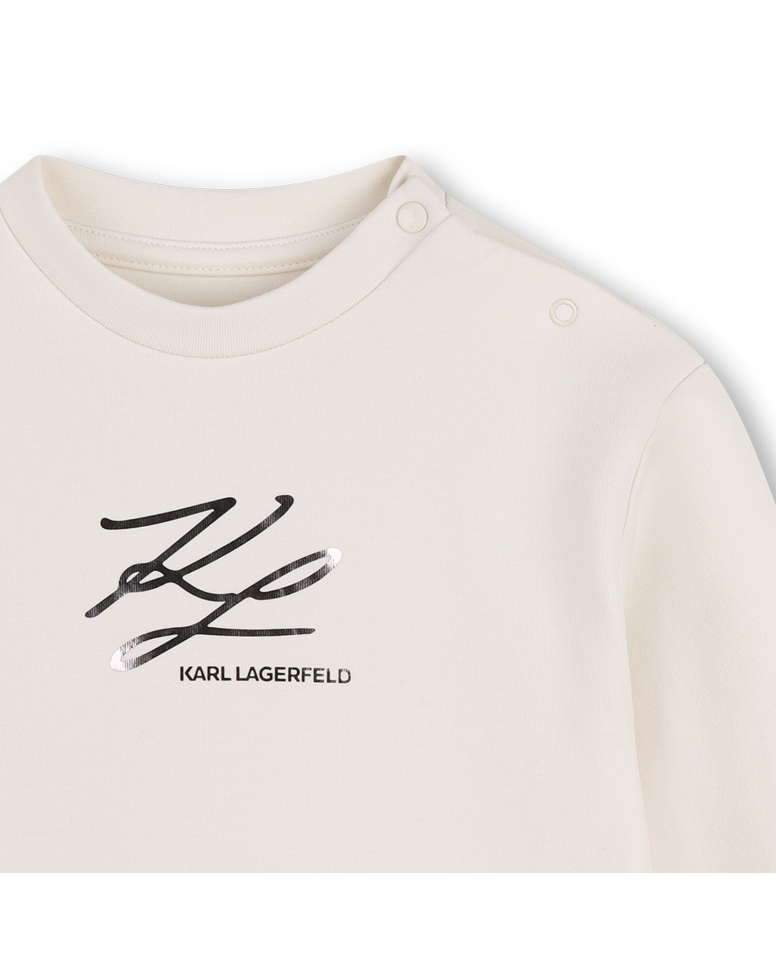 Imagen 2 de Vestido de bebé niña de manga larga con estampado grande - Karl Lagerfeld Kids - Crema Crema