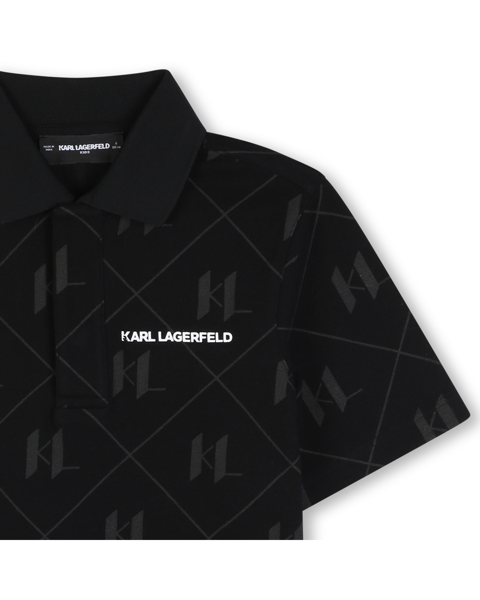 Polo de niño de manga corta con fantasía - Karl Lagerfeld Kids - Negro Negro-2