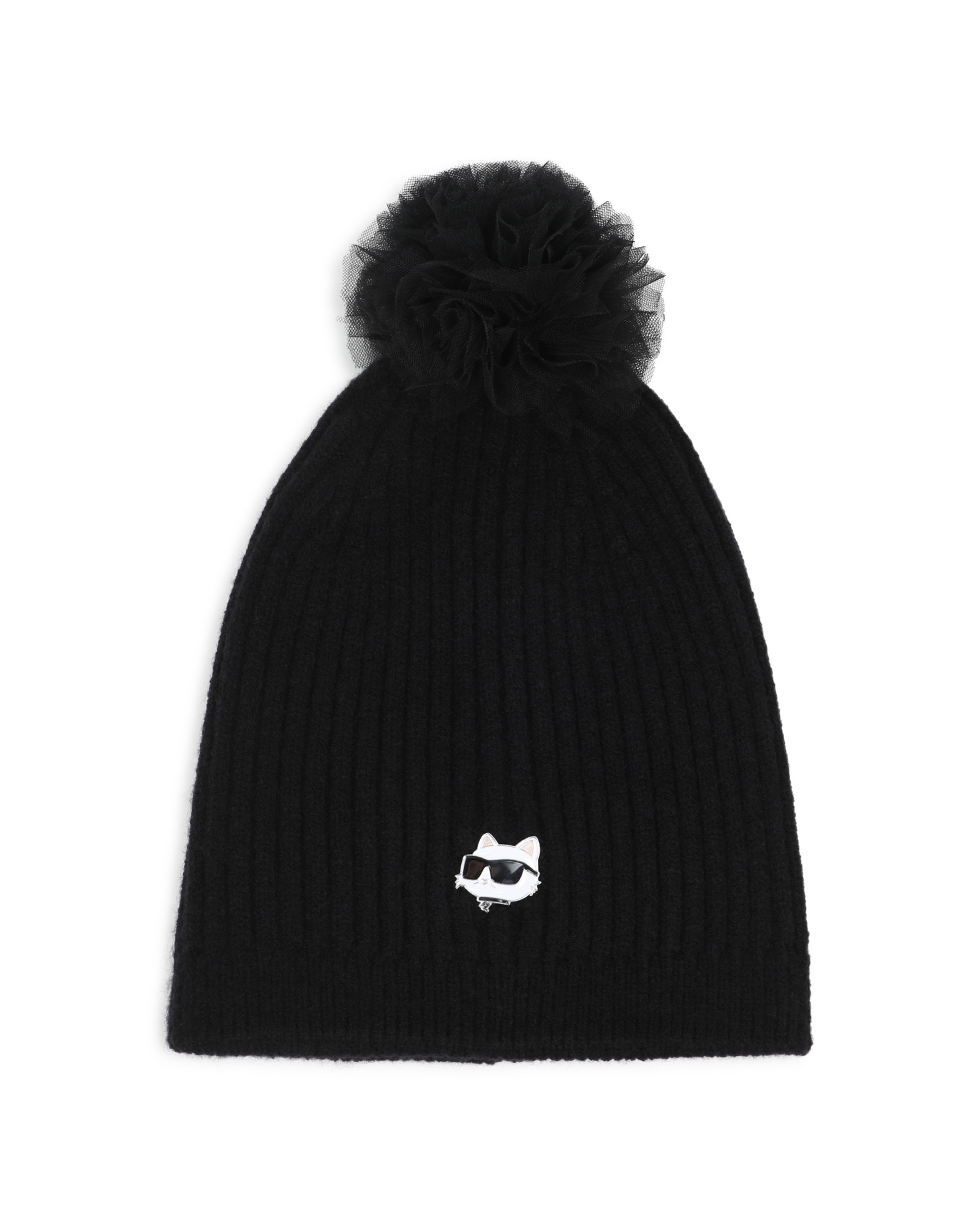 Imagen 0 de Gorro de niña con estampado grande Negro