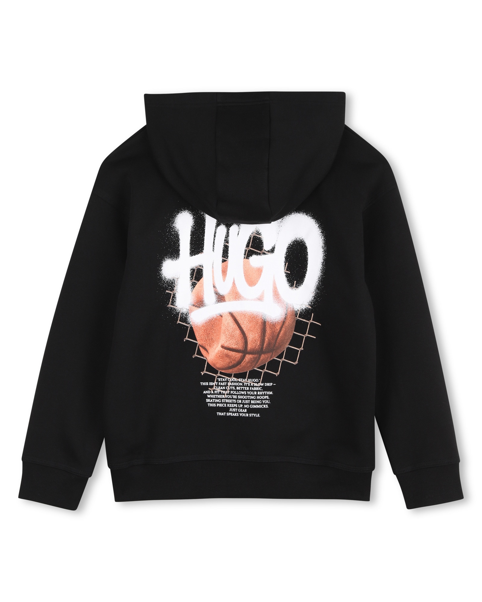 Sudadera con capucha de niño con estampado grande - Hugo - Negro Negro-3