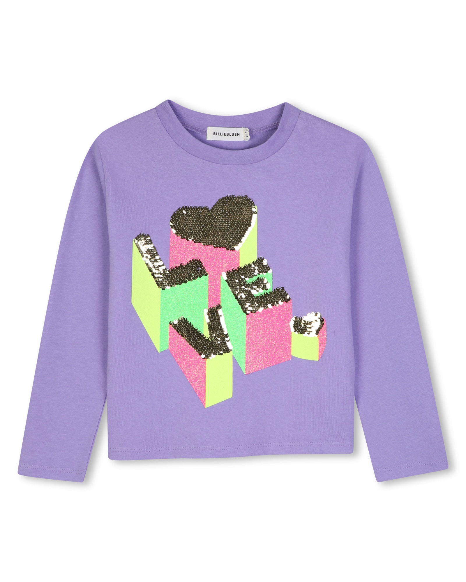 Imagen 0 de Camiseta de niña de manga larga con estampado grande Rosa