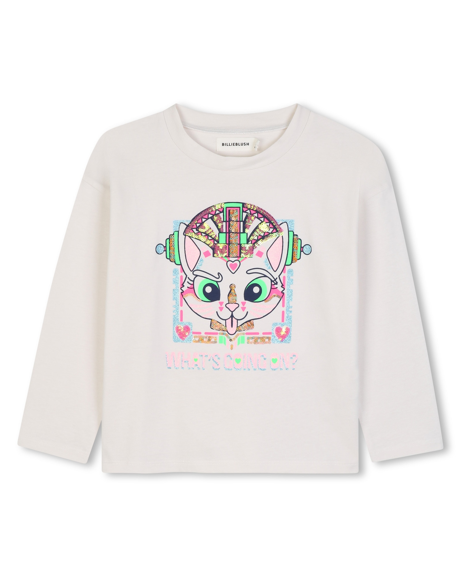 Camiseta de niña de manga larga con estampado grande - Billieblush - Crudo Crudo-1