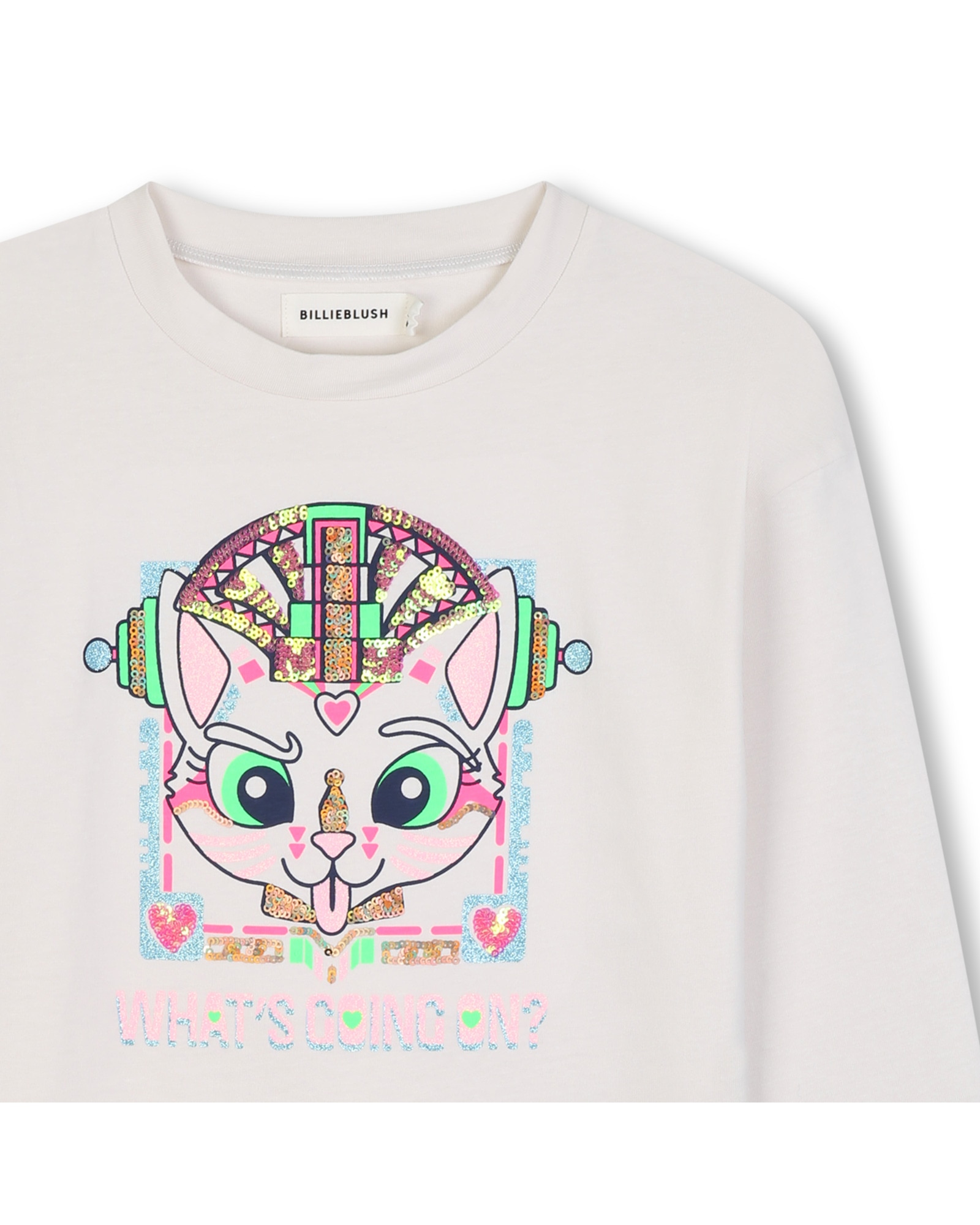 Camiseta de niña de manga larga con estampado grande - Billieblush - Crudo Crudo-2