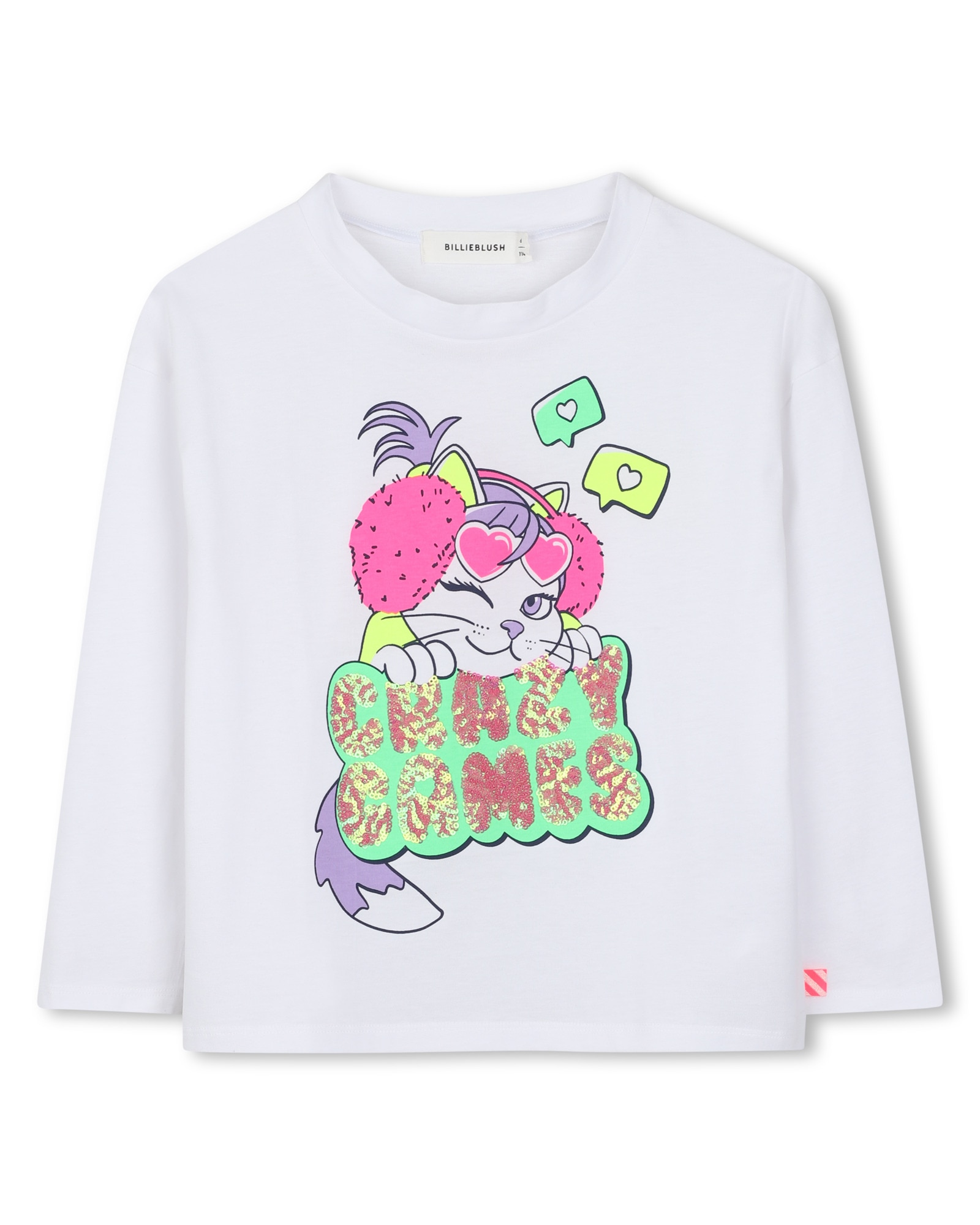 Imagen 0 de Camiseta de niña de manga larga con estampado grande Blanco
